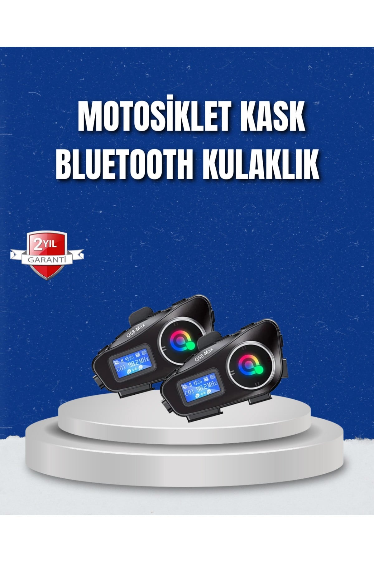 LCD Ekranlı Bluetooth Kask Kulaklığı FM Radyo ve SD Kart Girişli