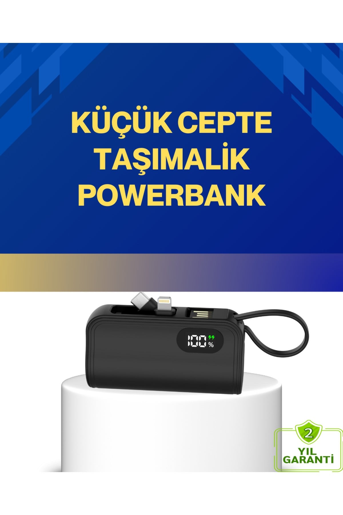 LED Göstergeli 2000mAh Cep Tipi Hızlı Şarj Powerbank