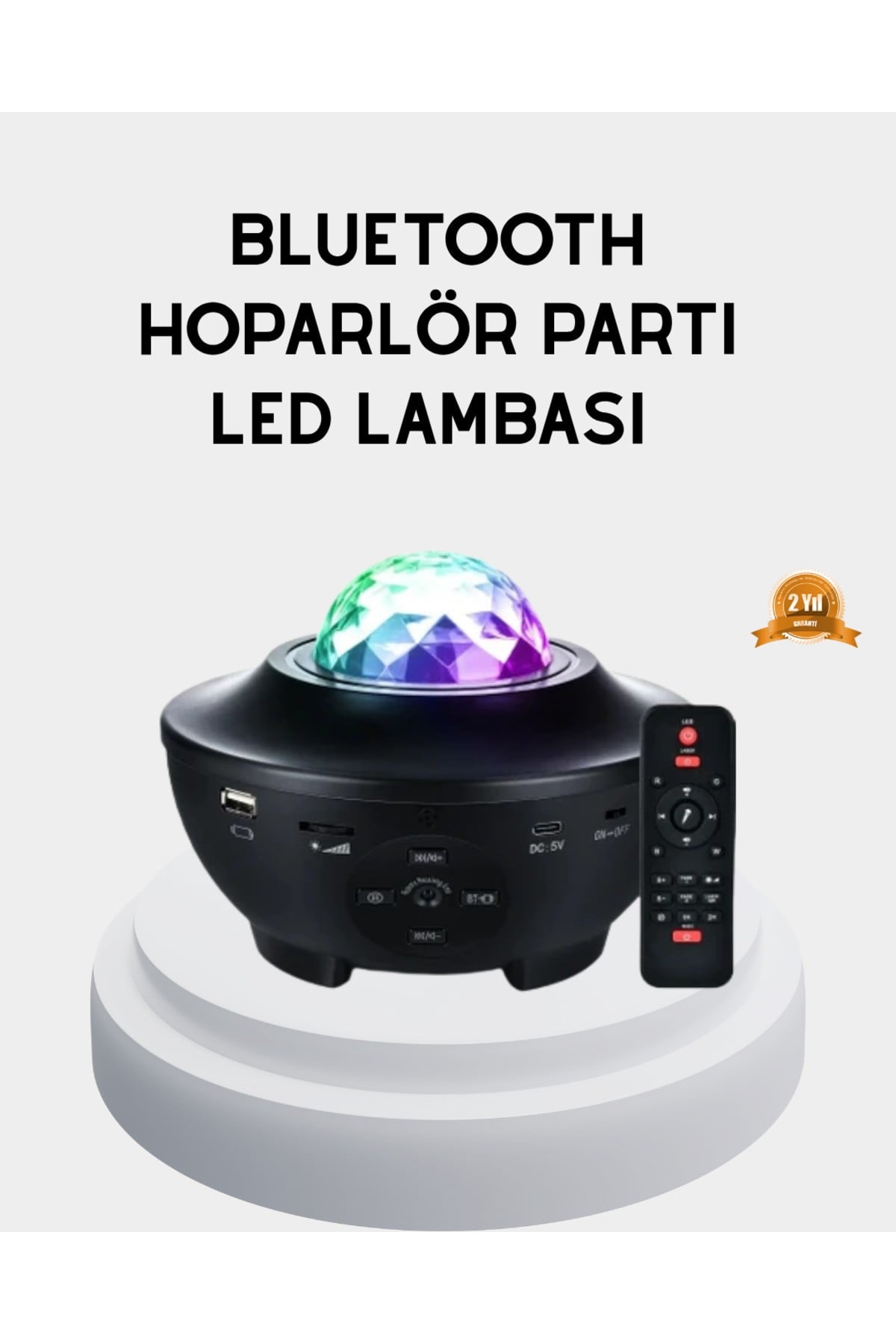 LED Yıldızlı Projektör Galaxy Modlu Renk ve Parlaklık Ayarlı Gece Lambası
