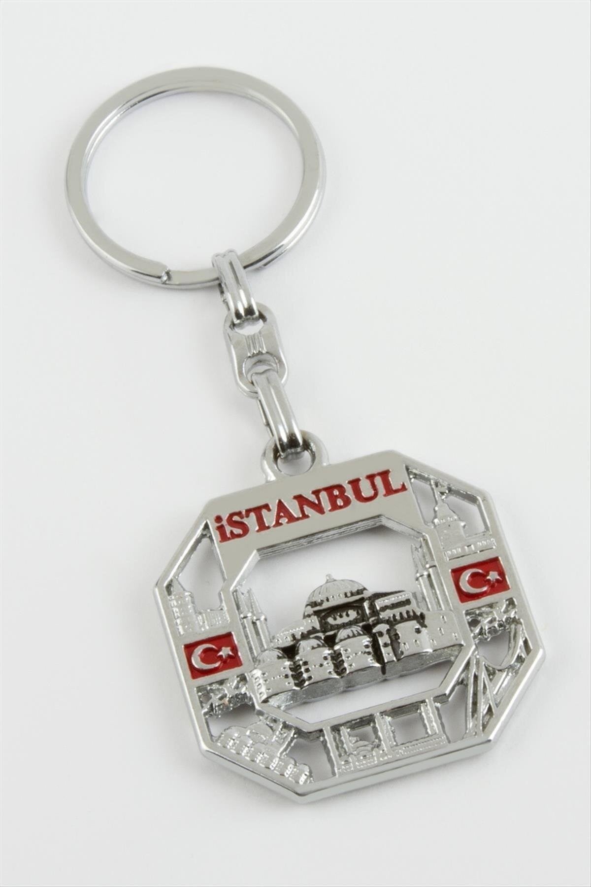 LVSQVR İstanbul Yazılı Metal (154616) Anahtarlık-Gümüş Rengi