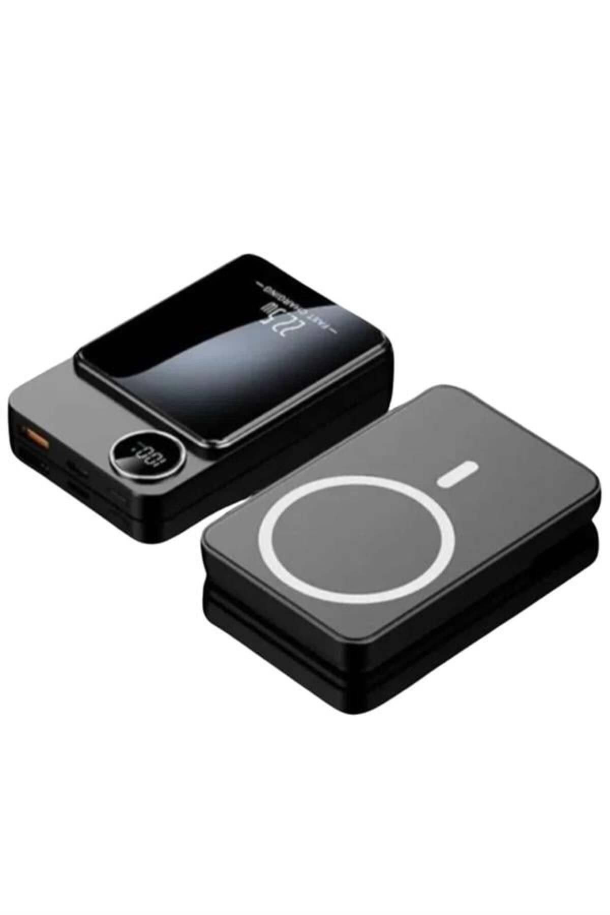 Magsafe Powerbank 10.000 mAh 22.5 Watt Hızlı Şarj Göstergeli Kablosuz Taşınabilir Şarj