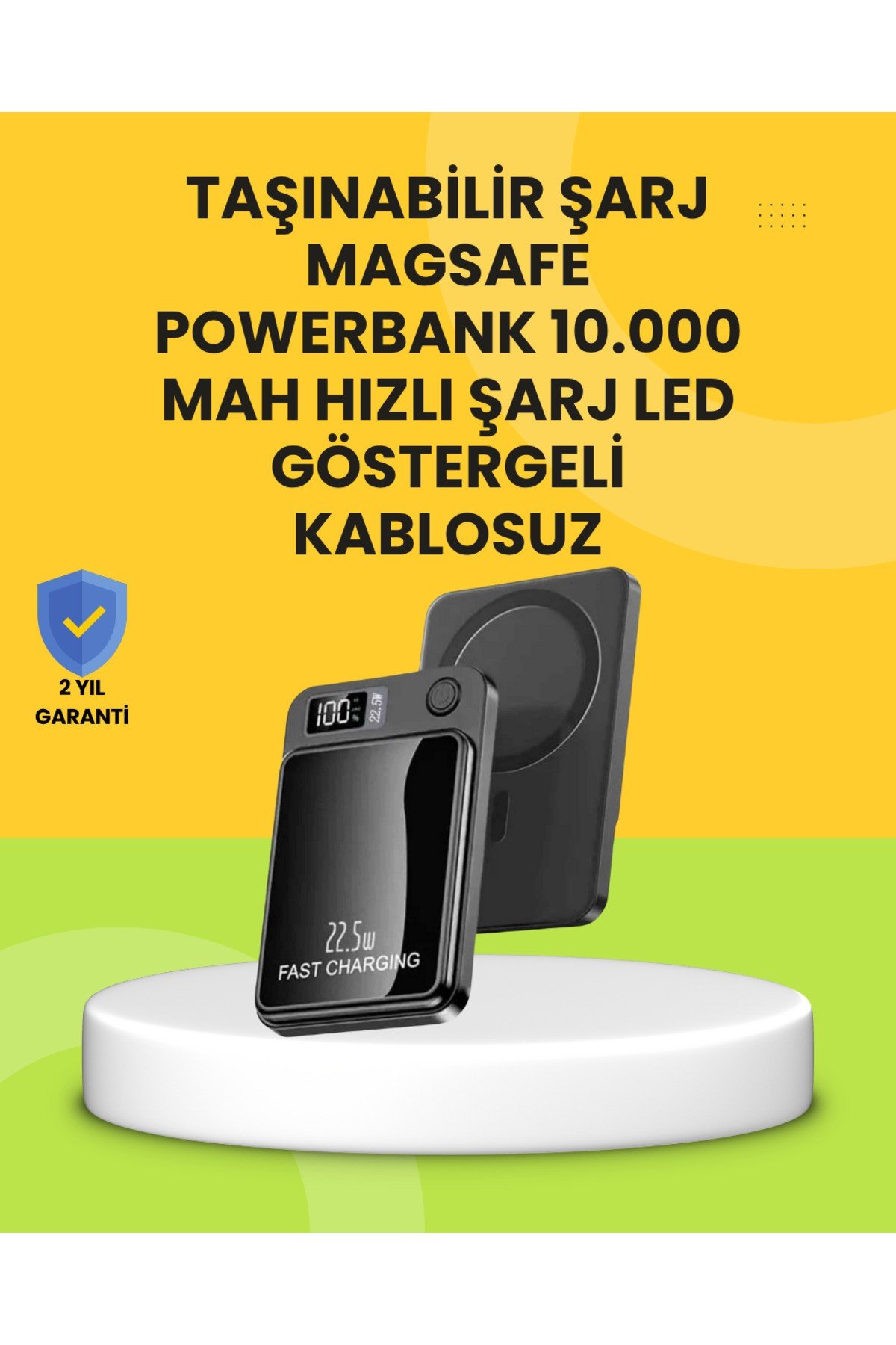 Manyetik ve Hızlı Kablosuz Şarj Güç Bankası Powerbank