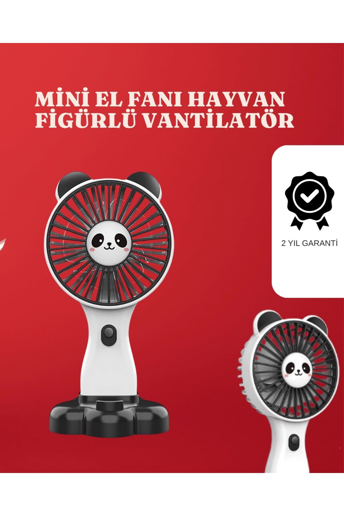 Mini Fan Hayvan Figürlü – Şarj Edilebilir Taşınabilir El Vantilatörü