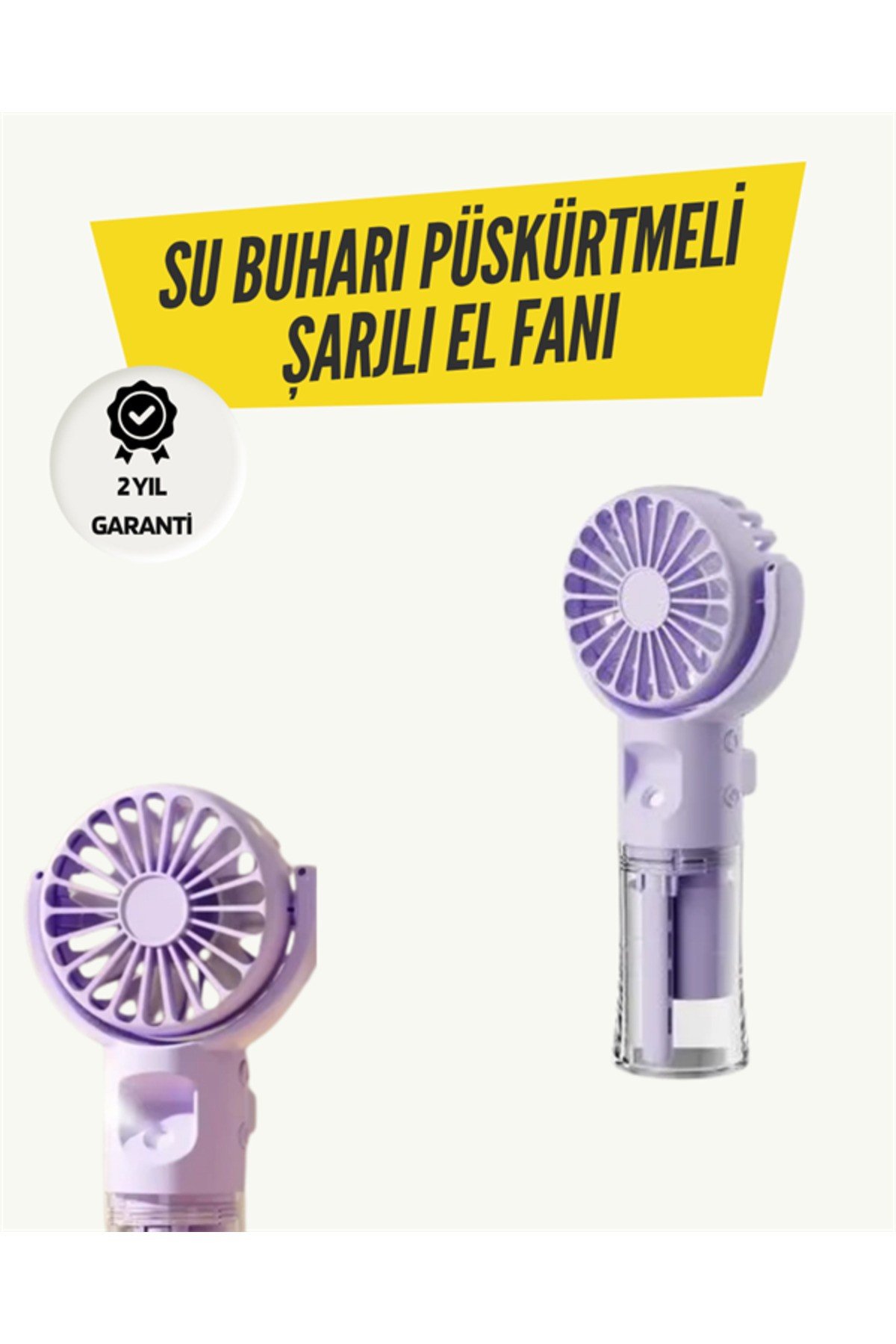 Mini Masaüstü ve El Tipi Buğu Fanı – Su Depolu, Şarj Edilebilir, Nemlendirici Özellikli