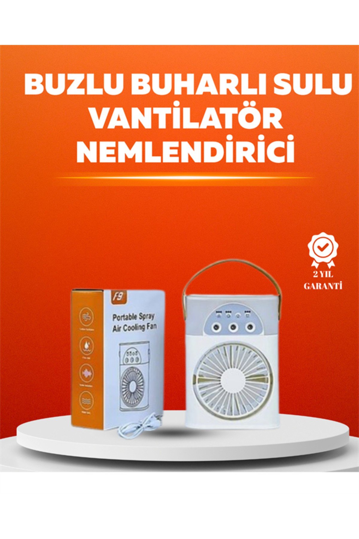Mini USB Klima Fan | 3 Kademeli Spreyli Hava Soğutucu, Taşınabilir