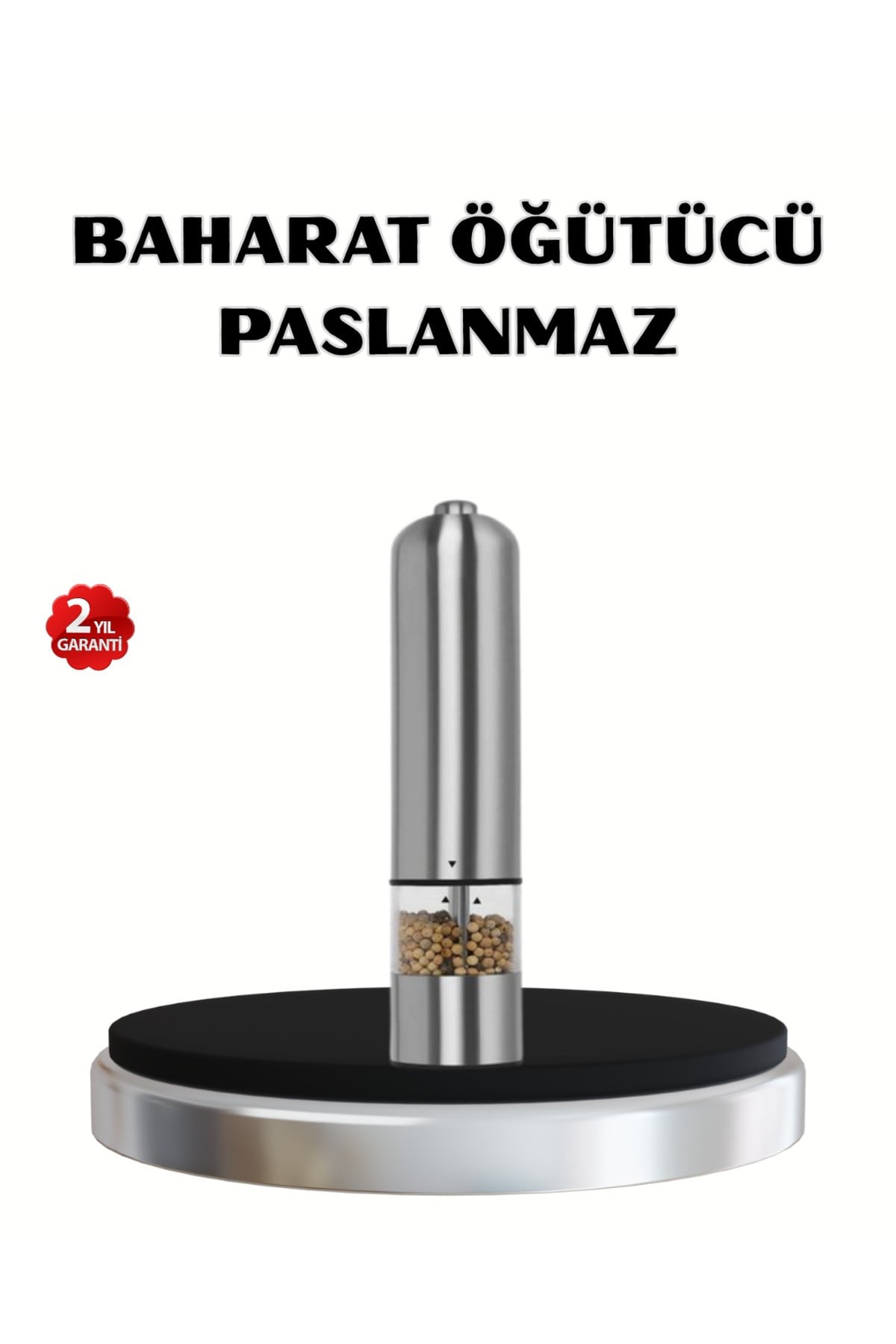Modern Otomatik Baharat Öğütücü Seti – Pilli, Paslanmaz Çelik, LED Aydınlatmalı