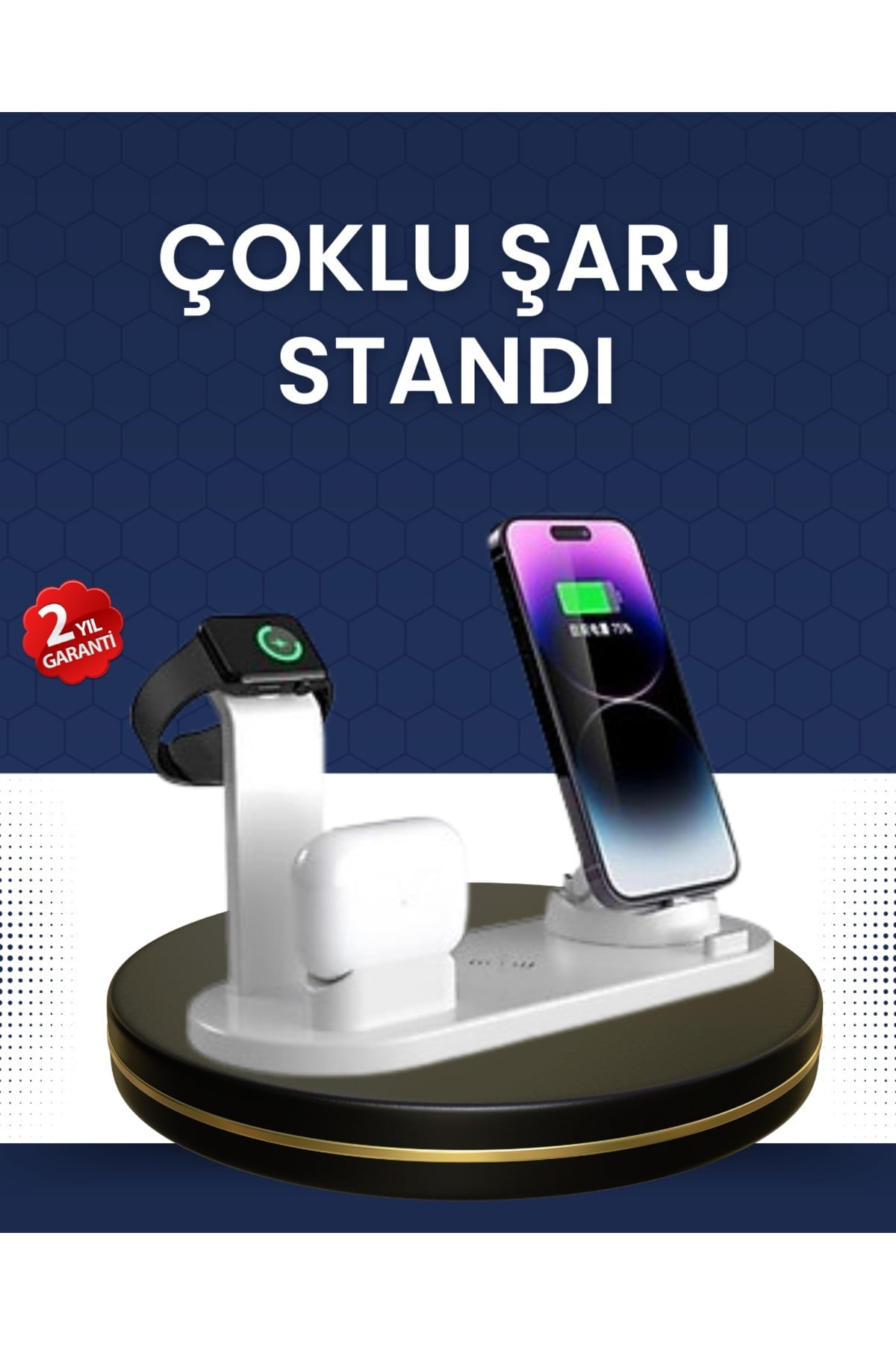 Modern Tasarımlı Çok Fonksiyonlu Kablosuz Şarj Standı