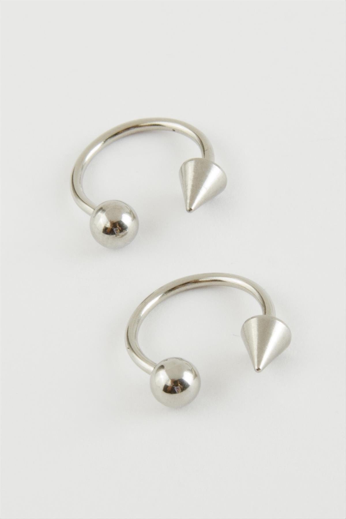 MTXDPN Septum Çelik Piercing 2 (174924) Adet-Gümüş Rengi