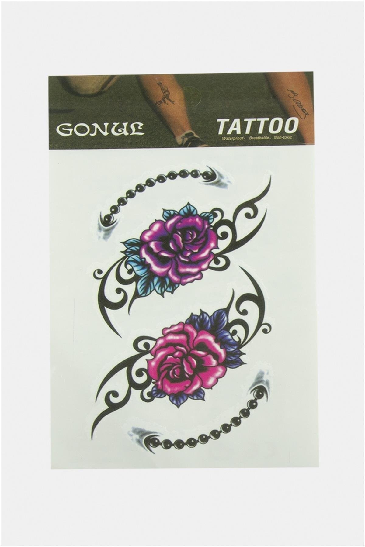 NRTMSA Gül Tattoo (191139) Dövme Sticker-Beyaz