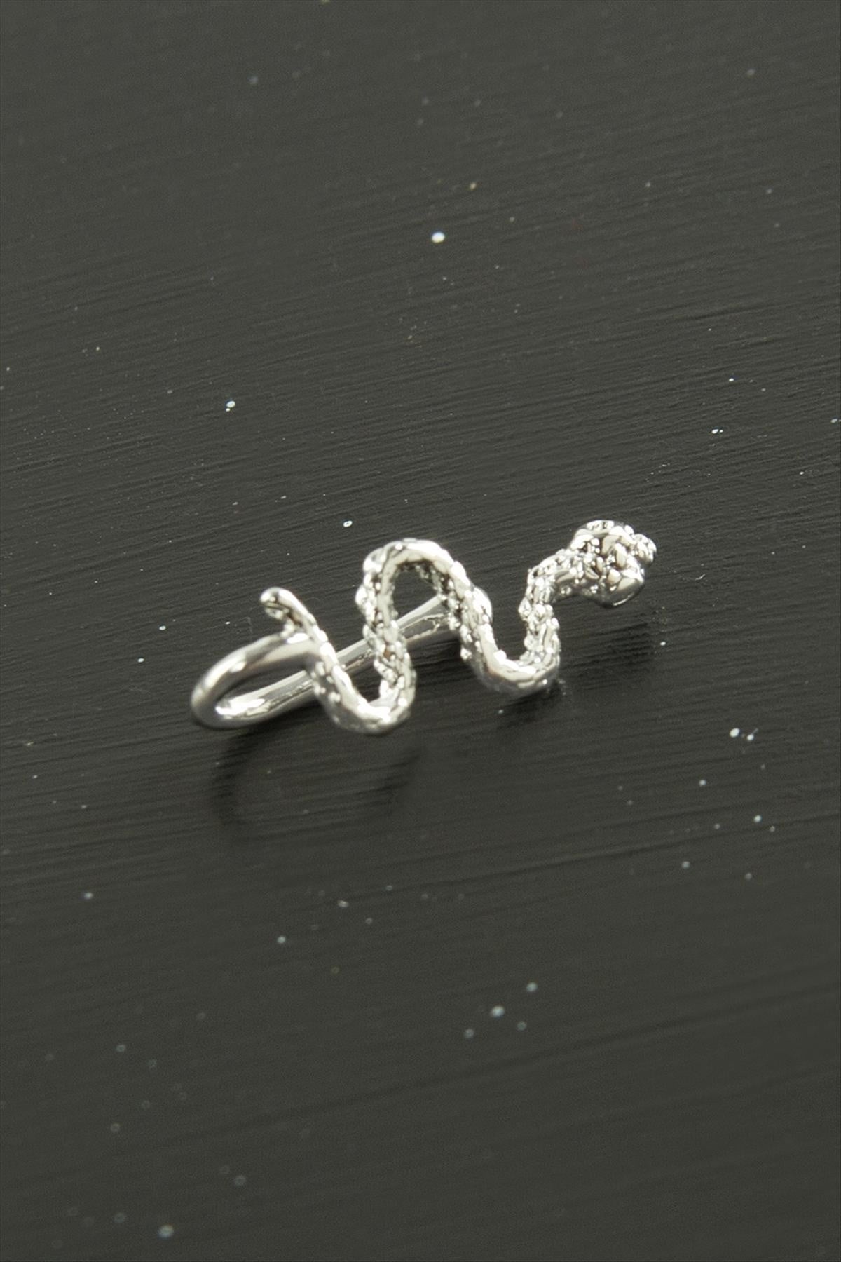 NRZSNT Yılan Tragus Piercing 1 (232443) Adet-Gümüş Rengi
