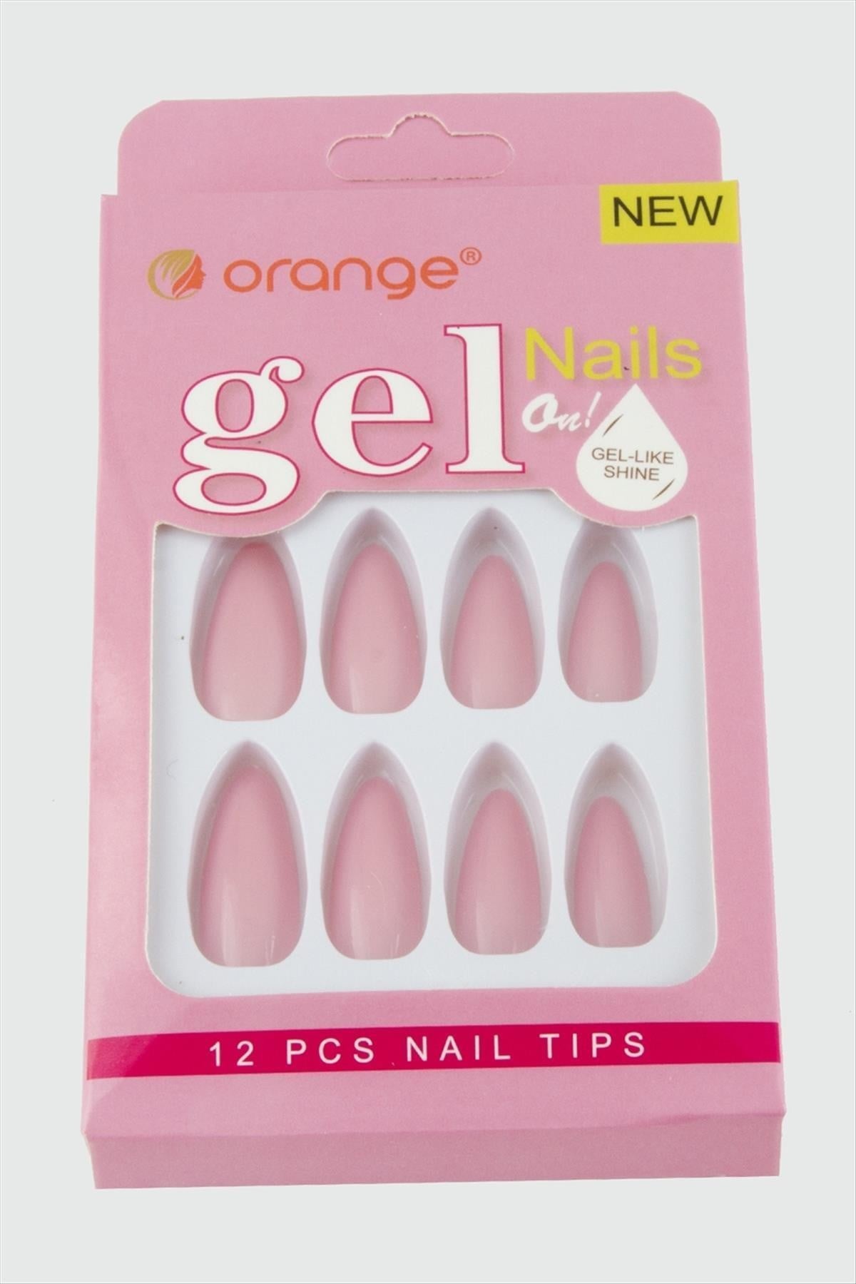 Orange Yapıştırıcılı Jel Takma Tırnak