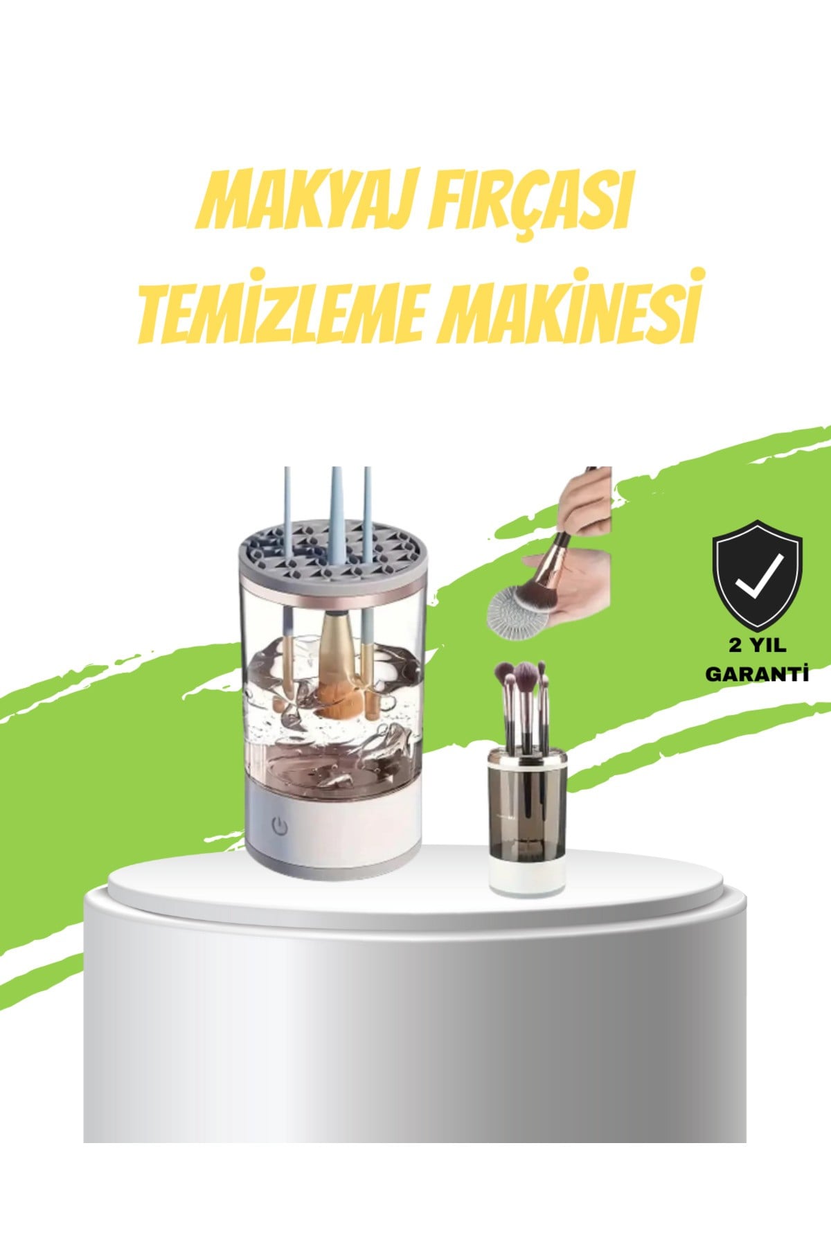 Otomatik Makyaj Fırçası Temizleyici Sonik Teknoloji USB Şarjlı
