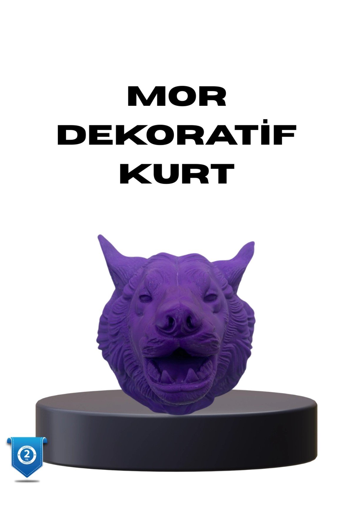 Özel Seri Mor Kurt Duvar Süsü Hediyelik Dekoratif Asılabilir Heykel