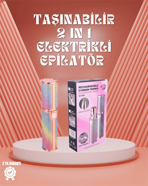 Paslanmaz Çelik Bıçaklı USB Epilatör – Kaş, Üst Dudak ve Çene Tüy Temizleyici