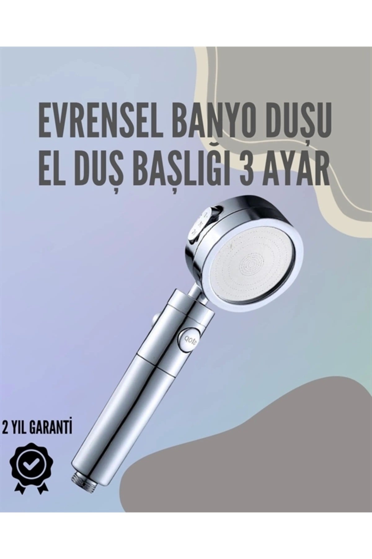 Paslanmaz Çelik Çok Fonksiyonlu El Duş Başlığı – 3 Modlu Püskürtme Seçeneği