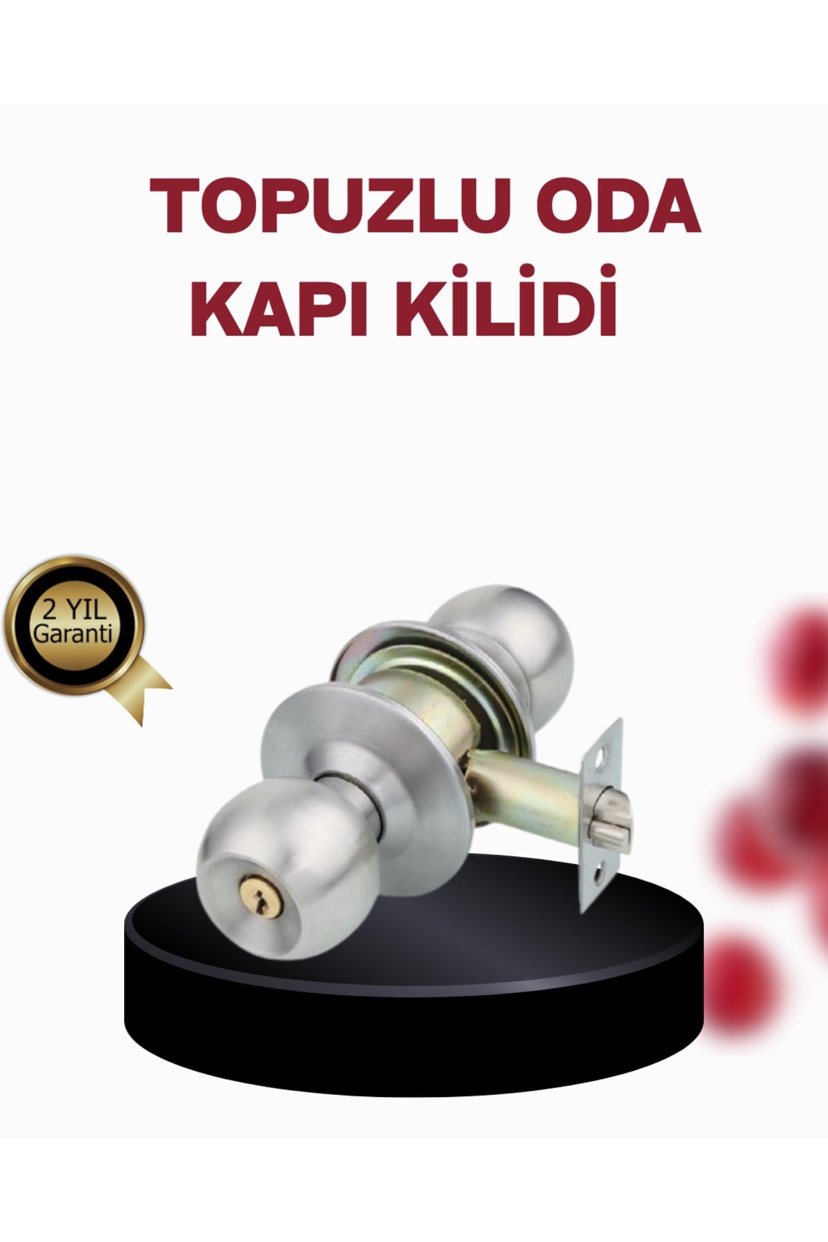 Paslanmaz Çelik Dayanıklı Topuzlu Kapı Kilidi