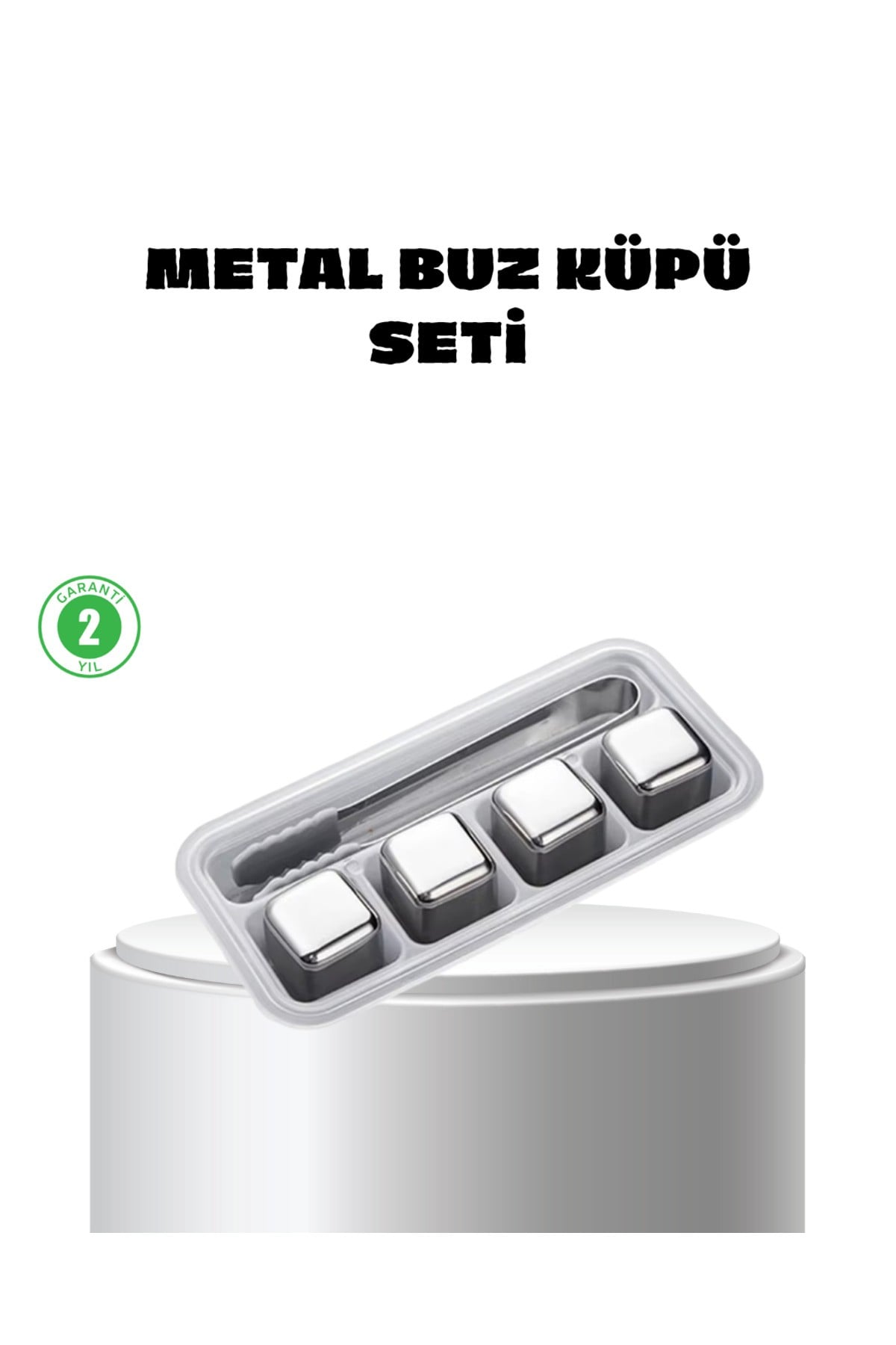 Paslanmaz Çelik Metal Buz Küpü Seti Sulandırmadan Soğutma ve Klips Dahil