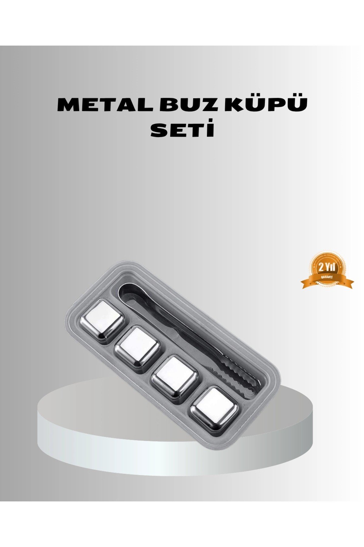 Paslanmaz Metal Buz Küpleri Seti Klipsli Sulandırmadan Soğutma Özellikli