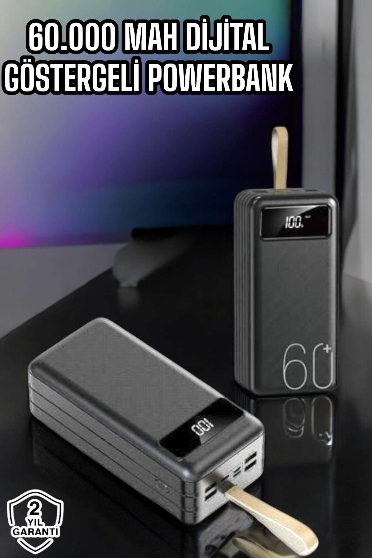 Powerbank 60.000 Mah Hızlı Şarj 4 Çıkışlı Uzun Şarj Süreli Dijital Göstergeli