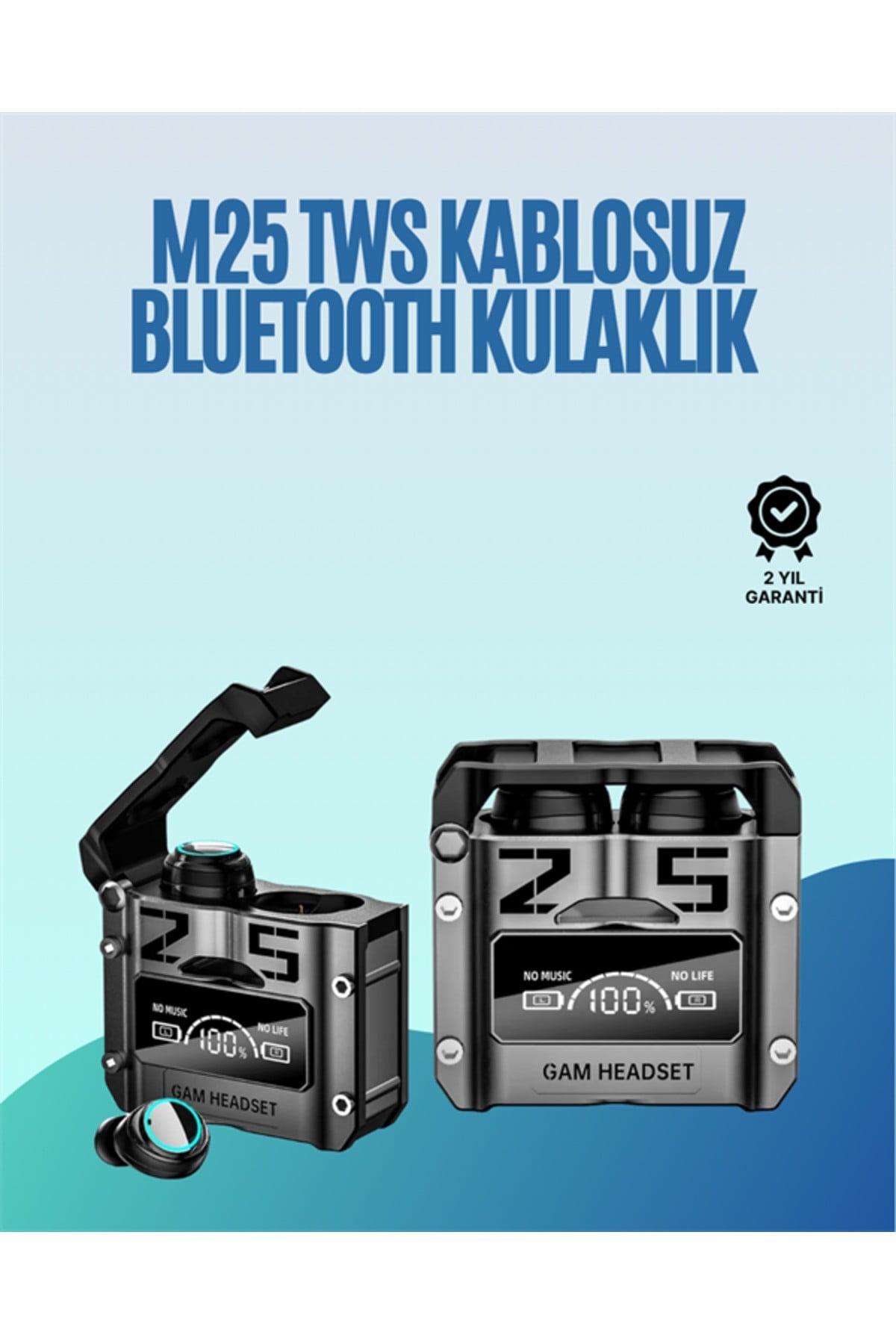 Powerbank Özellikli Kablosuz Kulaklık | Otomatik Bağlantı | Şarj Kutusu Dahil