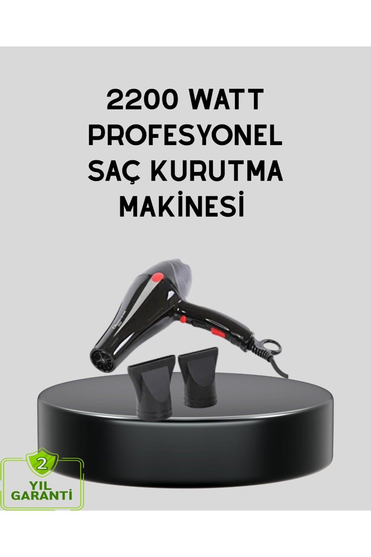 Profesyonel 2200W Fön Makinesi – AC Motorlu, Hızlı Kurutma, Hafif Tasarım