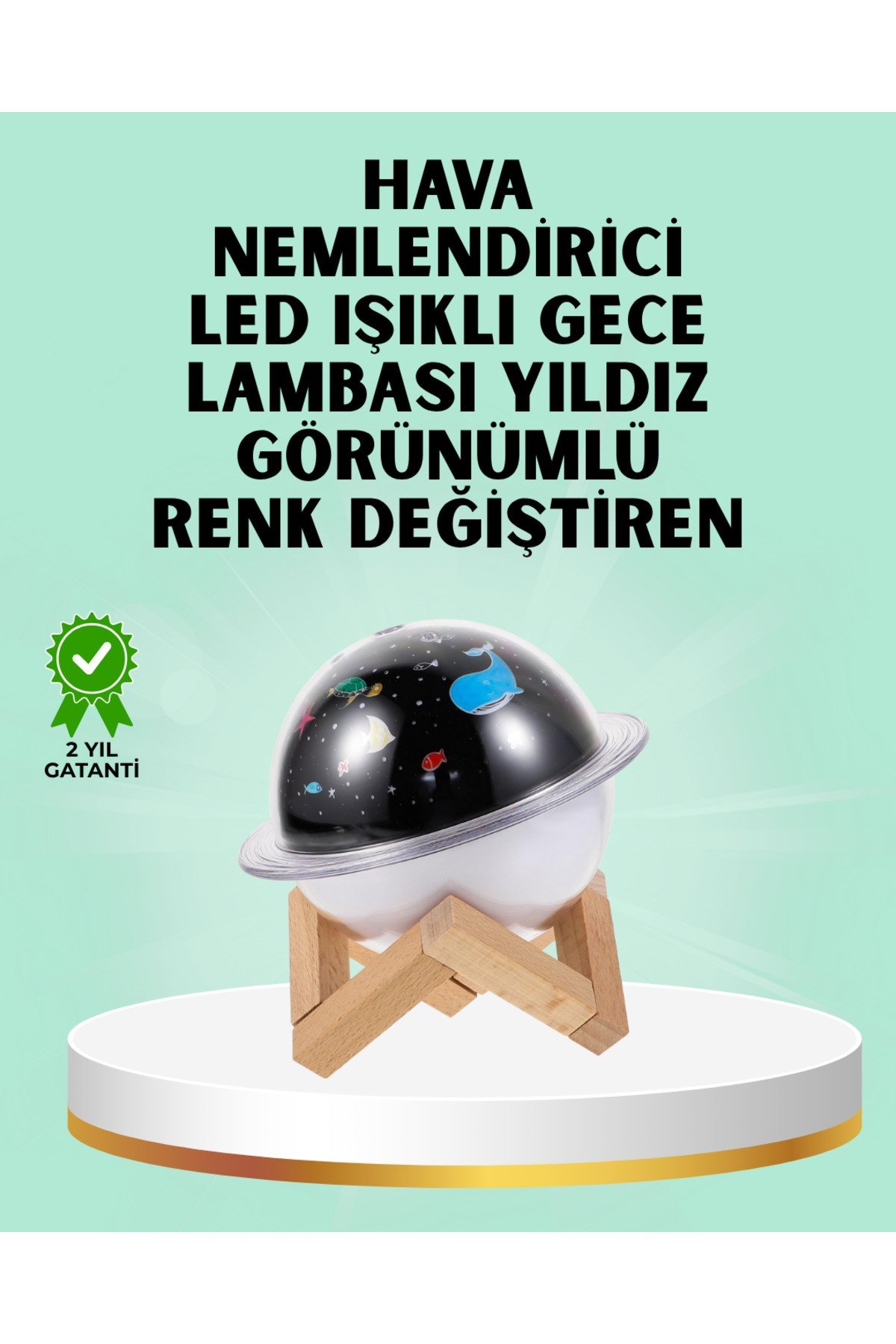 Projektör ışığı bulunan USB bağlantılı mini aromaterapi destekli hava nemlendirici