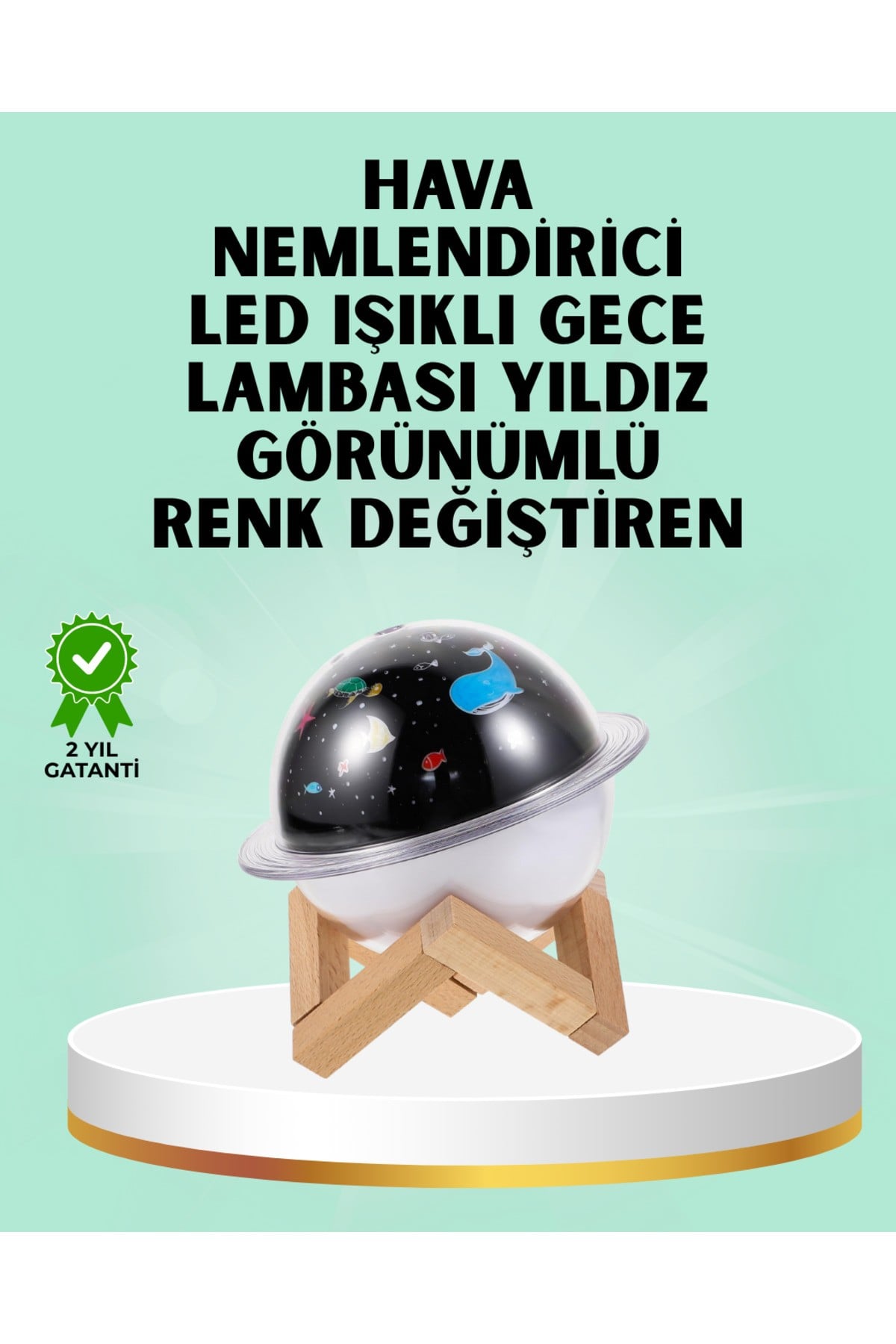 Projektör ışığı bulunan USB bağlantılı mini aromaterapi destekli hava nemlendirici