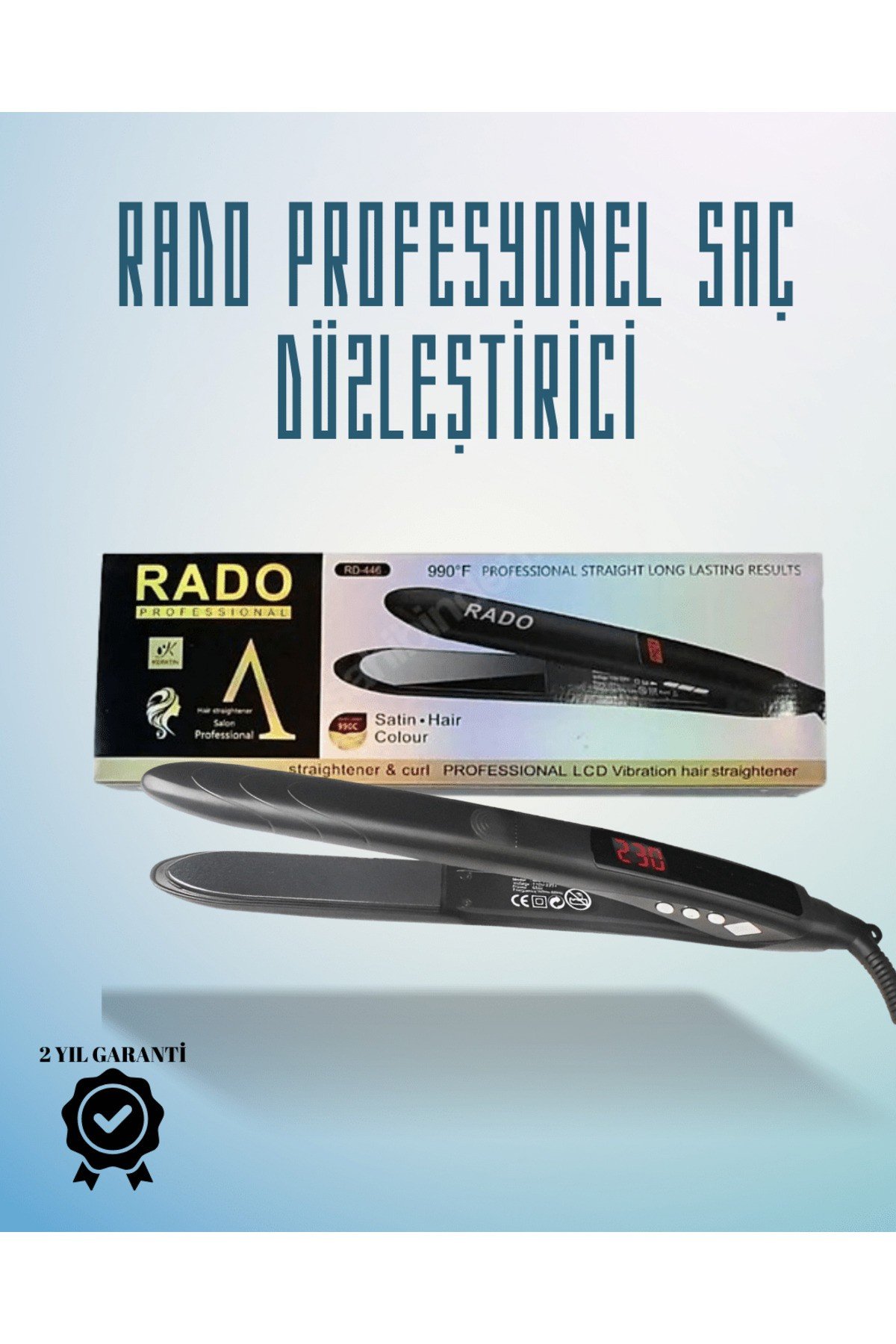 Rado RD-446 Seyahat Dostu Saç Düzleştirici – Güvenlik Kilidi ve Taşınabilir Tasarım