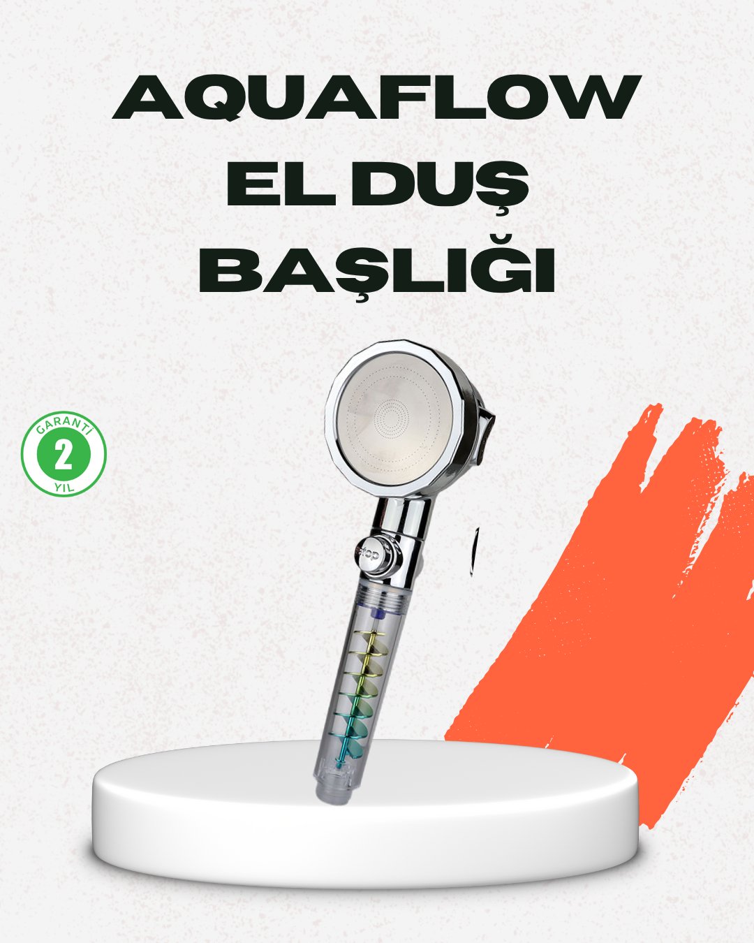 Rahatlatıcı Yağmur Etkili El Duşu – Döner Pervaneli, Dayanıklı ve Şık Tasarım