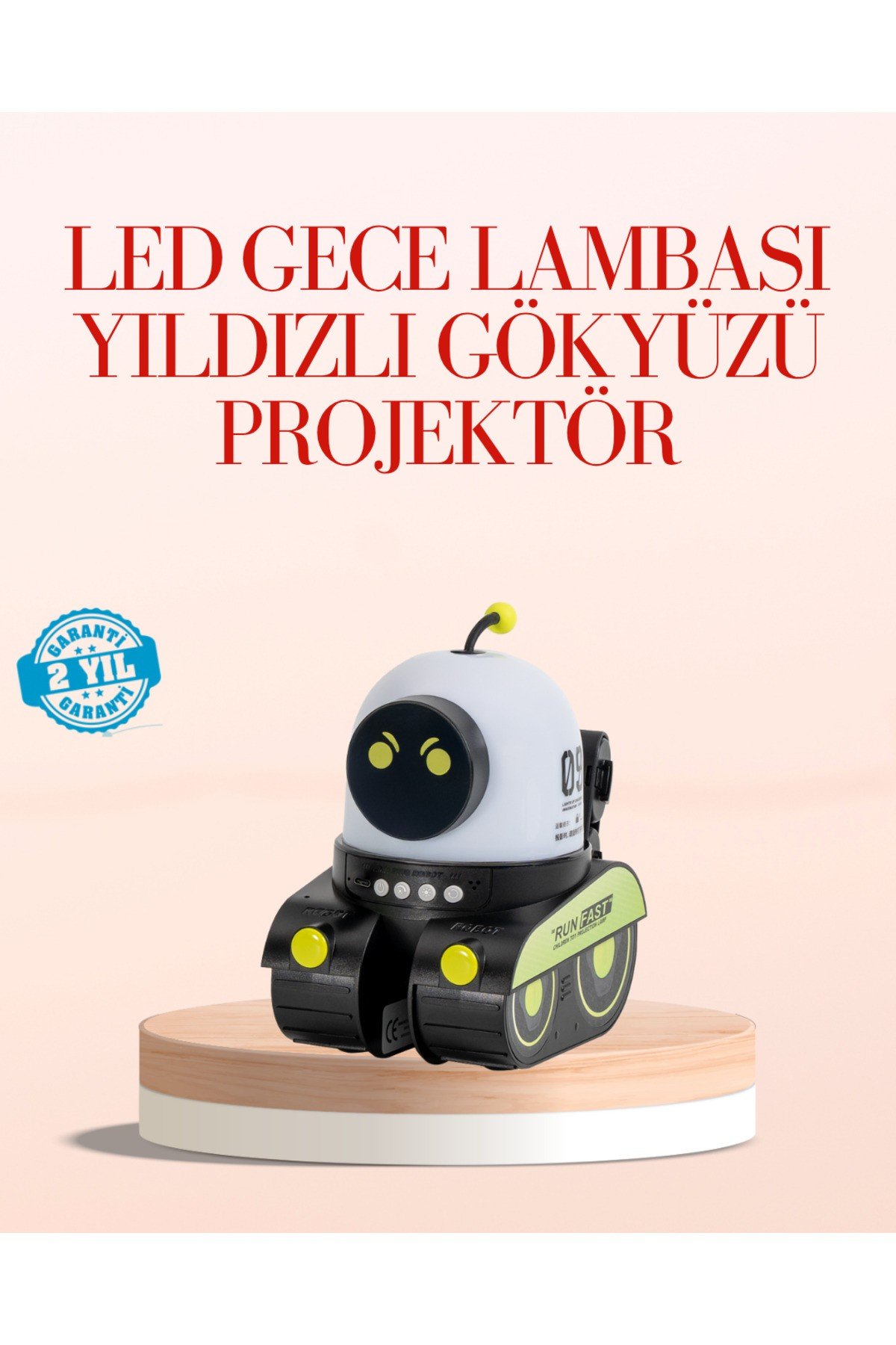Robot Tasarımlı Bluetooth Hoparlörlü Yıldızlı Gökyüzü Projektör