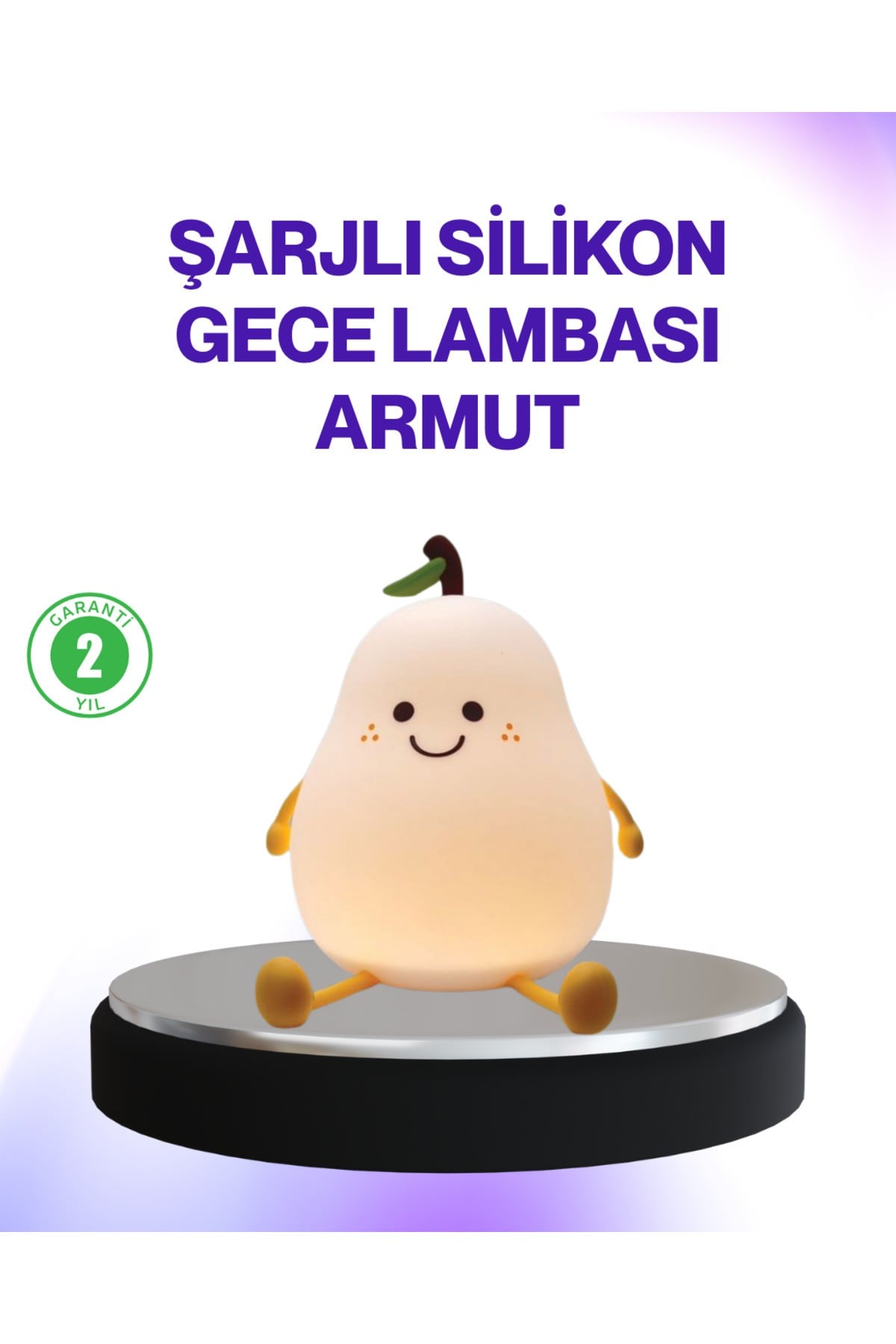 Şarjlı Armut Masa Lambası Renk Değiştiren LED Gece Işığı