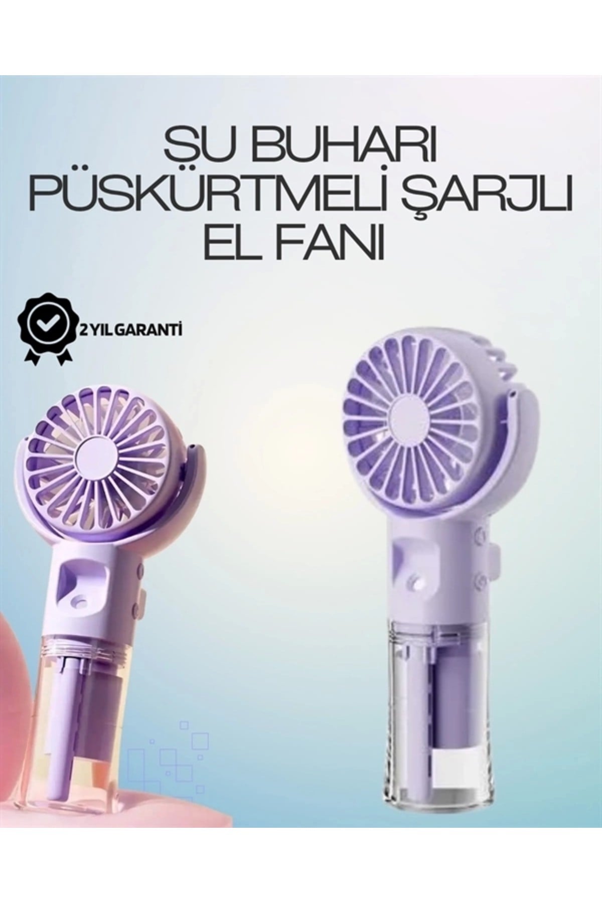 Şarjlı Buğu Fanı – Nemlendirici Sis Fonksiyonlu, Tip-C Girişli, Taşınabilir Masa Fanı