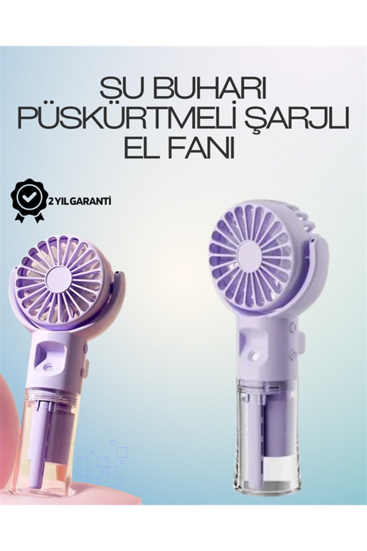 Şarjlı Buğu Fanı – Nemlendirici Sis Fonksiyonlu, Tip-C Girişli, Taşınabilir Masa Fanı
