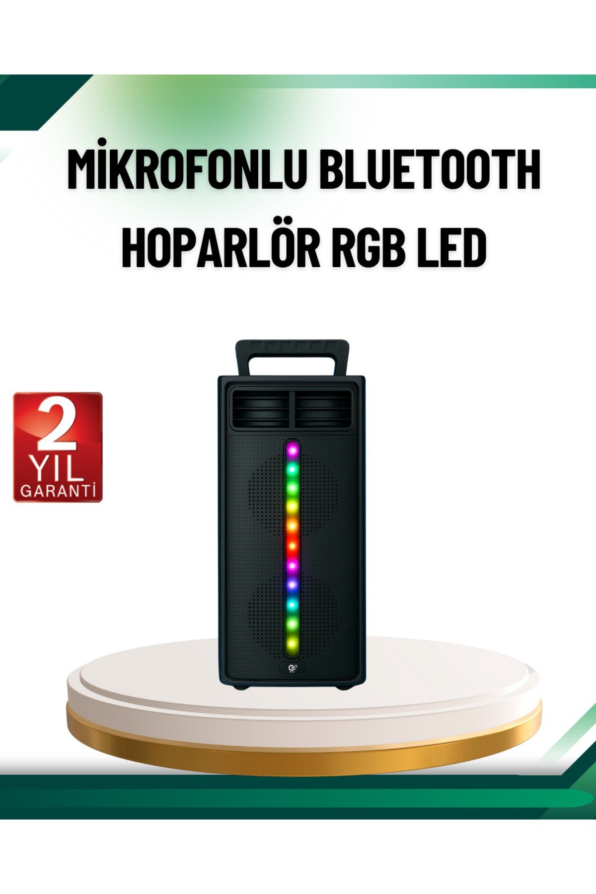 Şarjlı Işıklı Bluetooth Hoparlör | USB, AUX, TF Kart ve Radyo Destekli