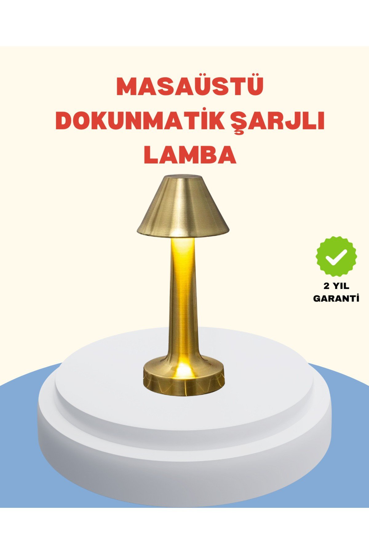 Şarjlı Masa Lambası 3 Işık Modu Kademesiz Karartma Metal Gövde