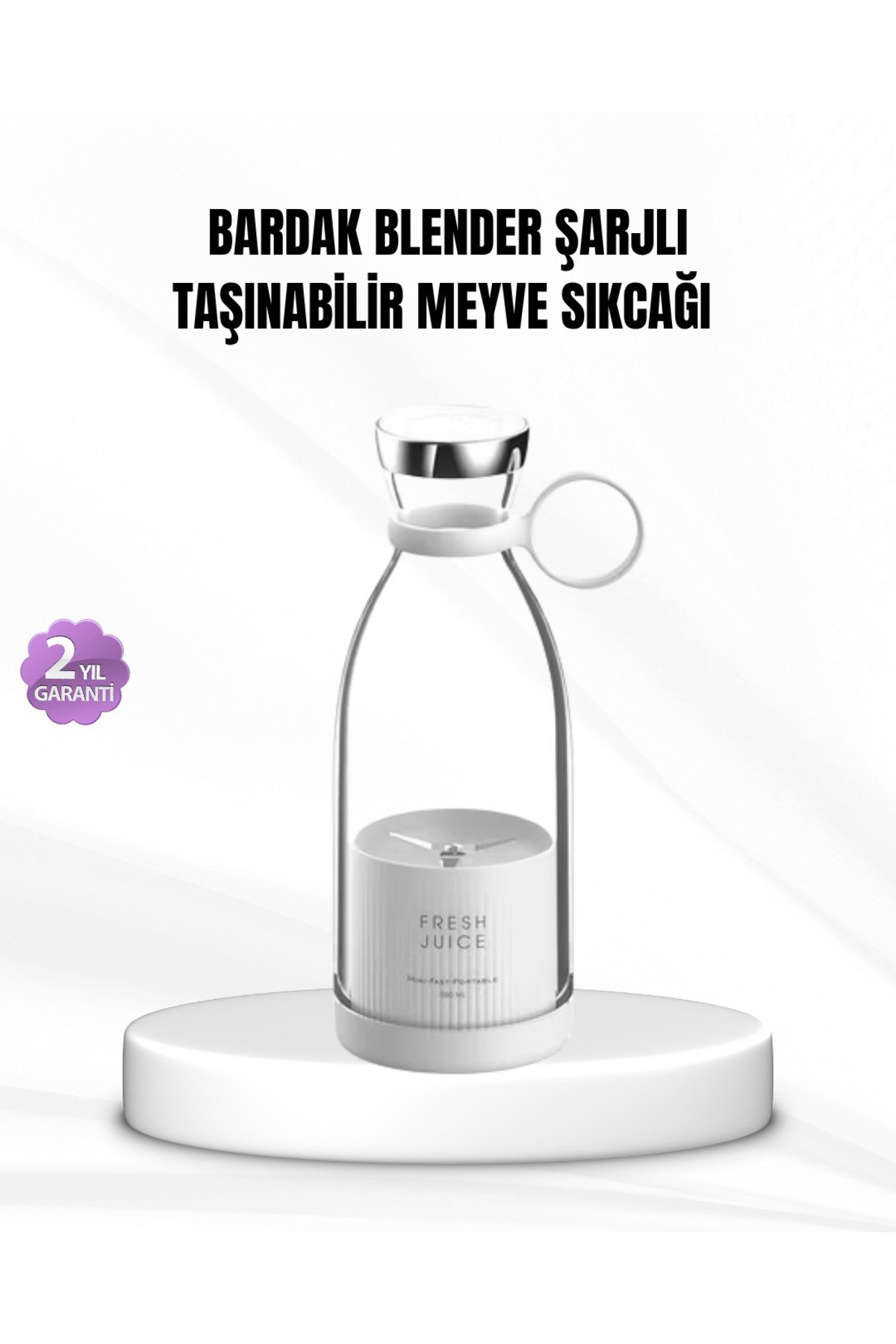 Şarjlı Portatif Blender – Gıda Sınıfı Malzeme, 10 Kullanımlık Pil, Mini Boy ve Hafif Tasar