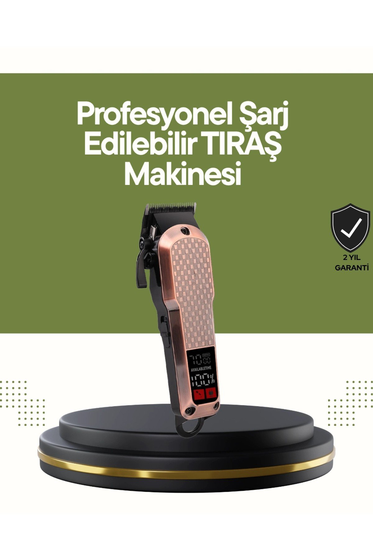 Şarjlı Saç Kesme Makinesi – 4 Kademeli Ayar, LCD Ekran ve Hızlı Şarj Desteği