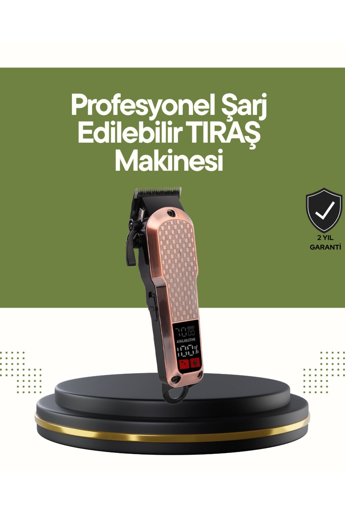 Şarjlı Saç Kesme Makinesi – 4 Kademeli Ayar, LCD Ekran ve Hızlı Şarj Desteği