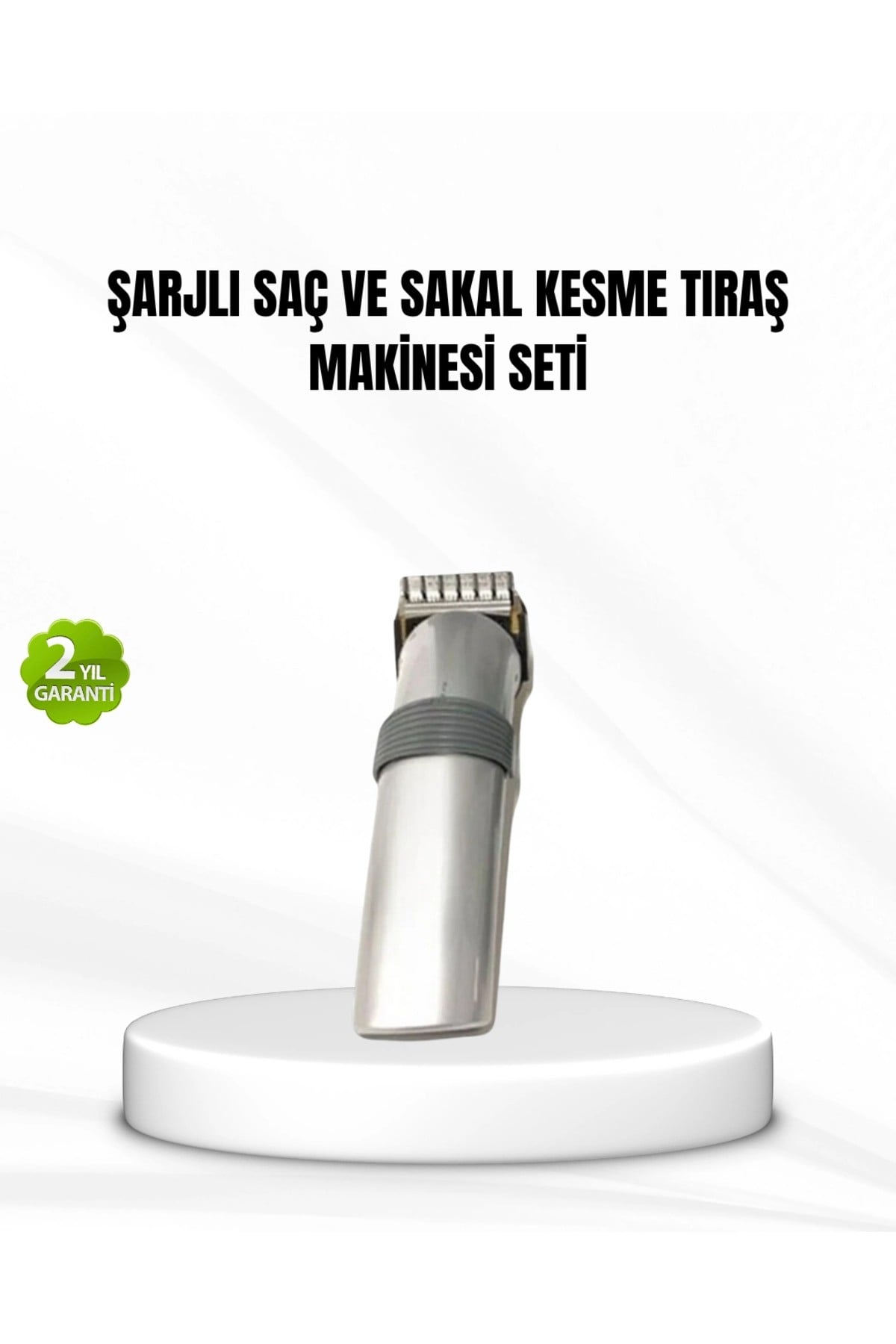 Şarjlı Saç ve Sakal Kesme Makinesi – Paslanmaz Çelik Bıçak, Ayarlanabilir Başlık