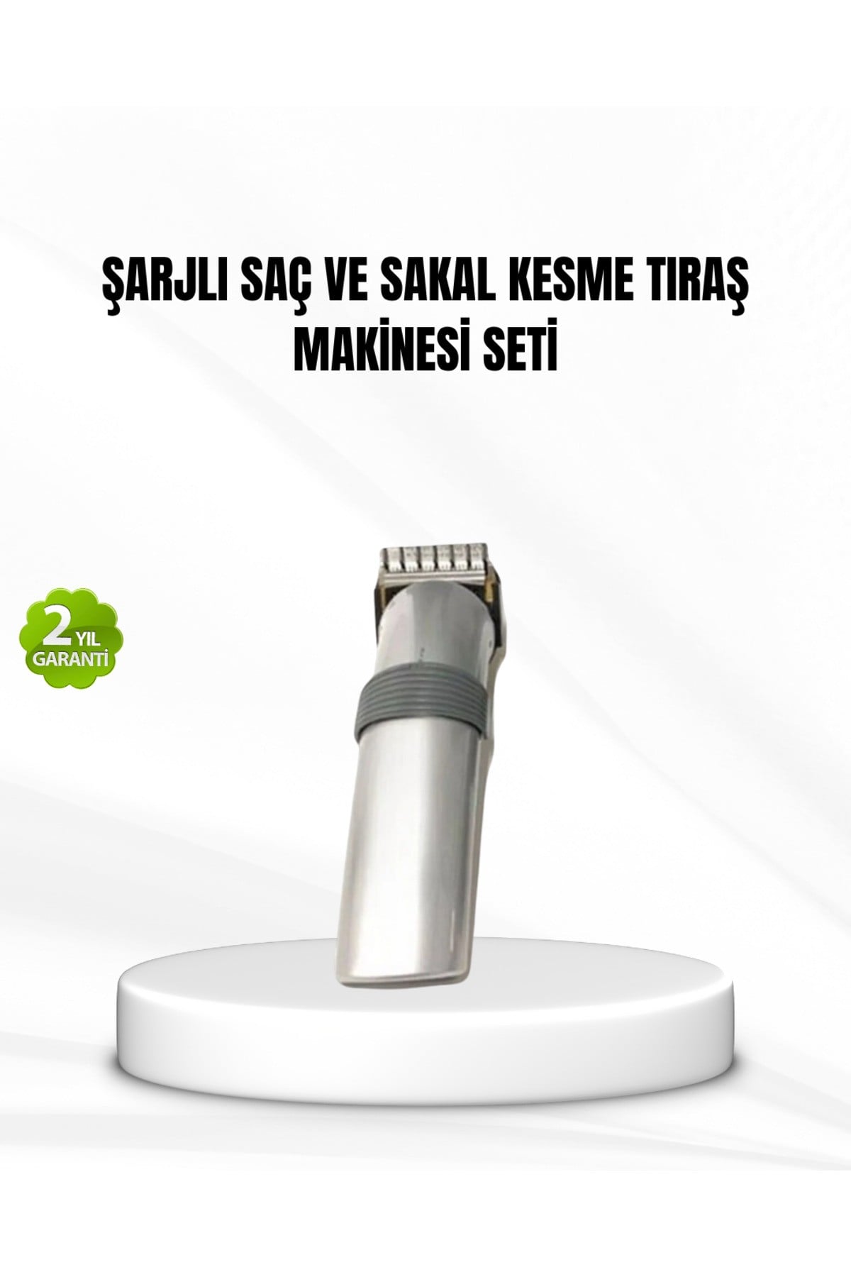 Şarjlı Saç Ve Sakal Kesme Makinesi – Paslanmaz Çelik Bıçak Ayarlanabilir Başlık