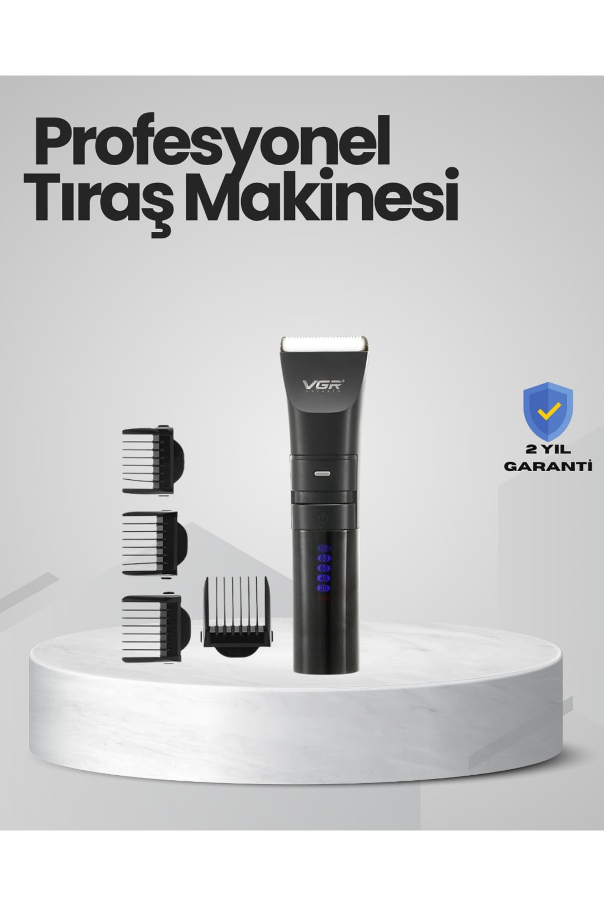 Şarjlı Tıraş Makinesi –Dijital Ekranlı, Hızlı Şarjlı, Profesyonel Kesim Seti
