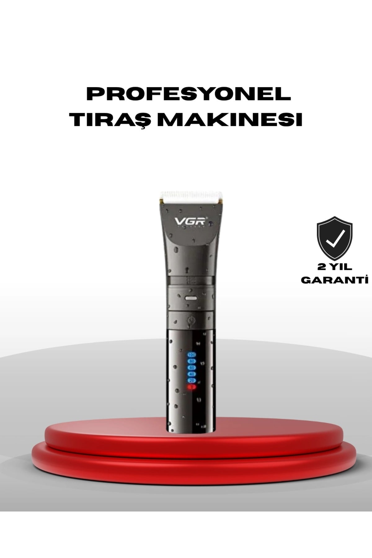 Şarjlı Tıraş Makinesi – Dijital Ekranlı, IPX7 Su Geçirmez, Titanyum Bıçaklı
