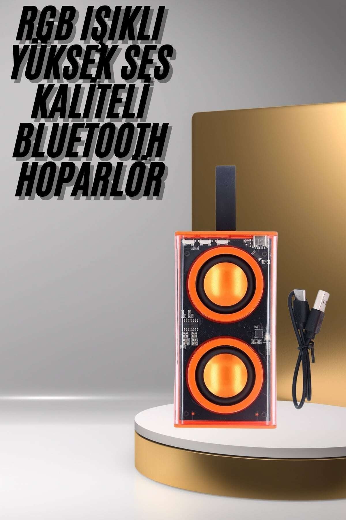 Şeffaf Taşınabilir Bluetooth Hoparlör Uzun Ömürlü Çift Hoparlörlü