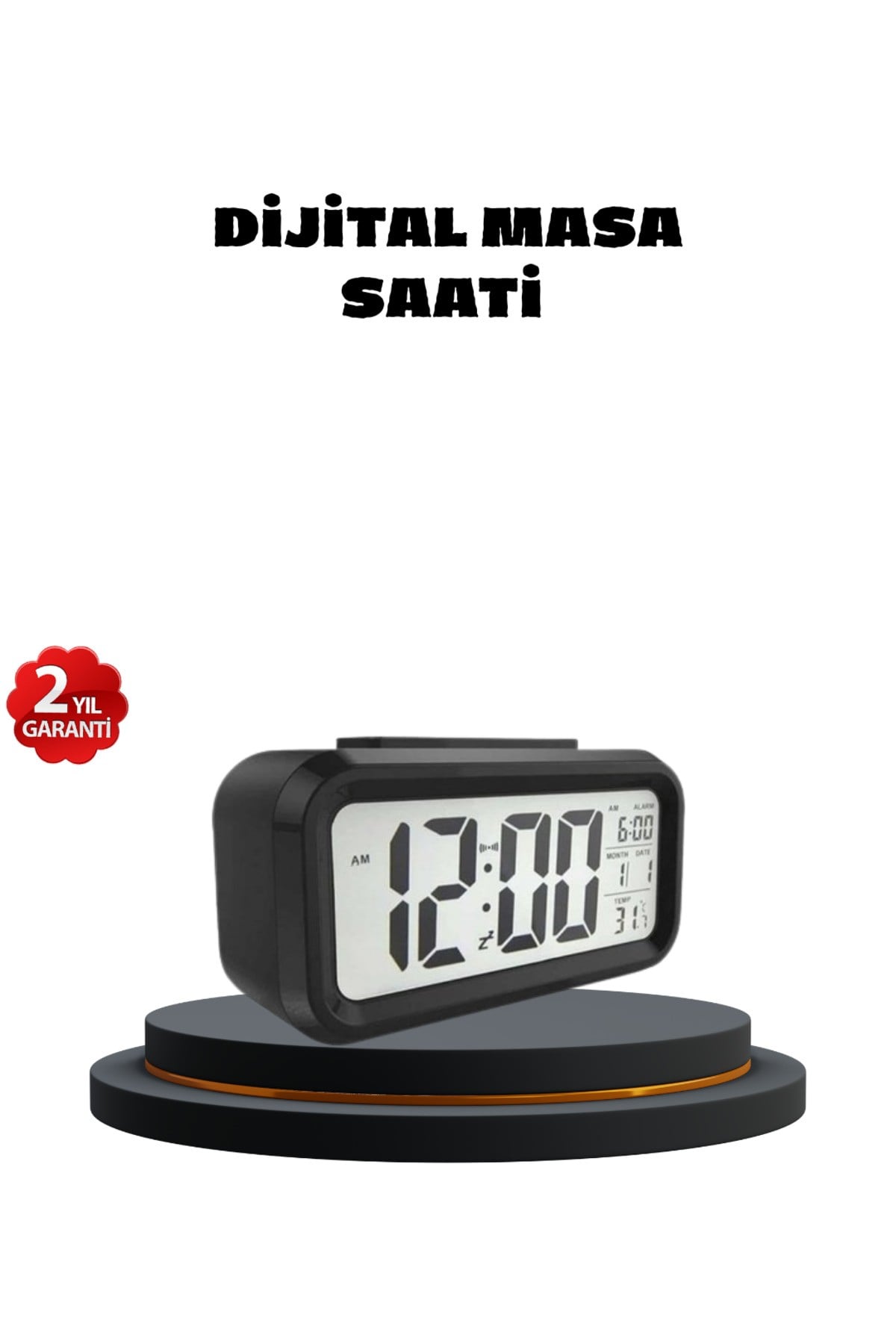 Sensörlü Dijital Masa Saati Alarm ve Sıcaklık Göstergeli