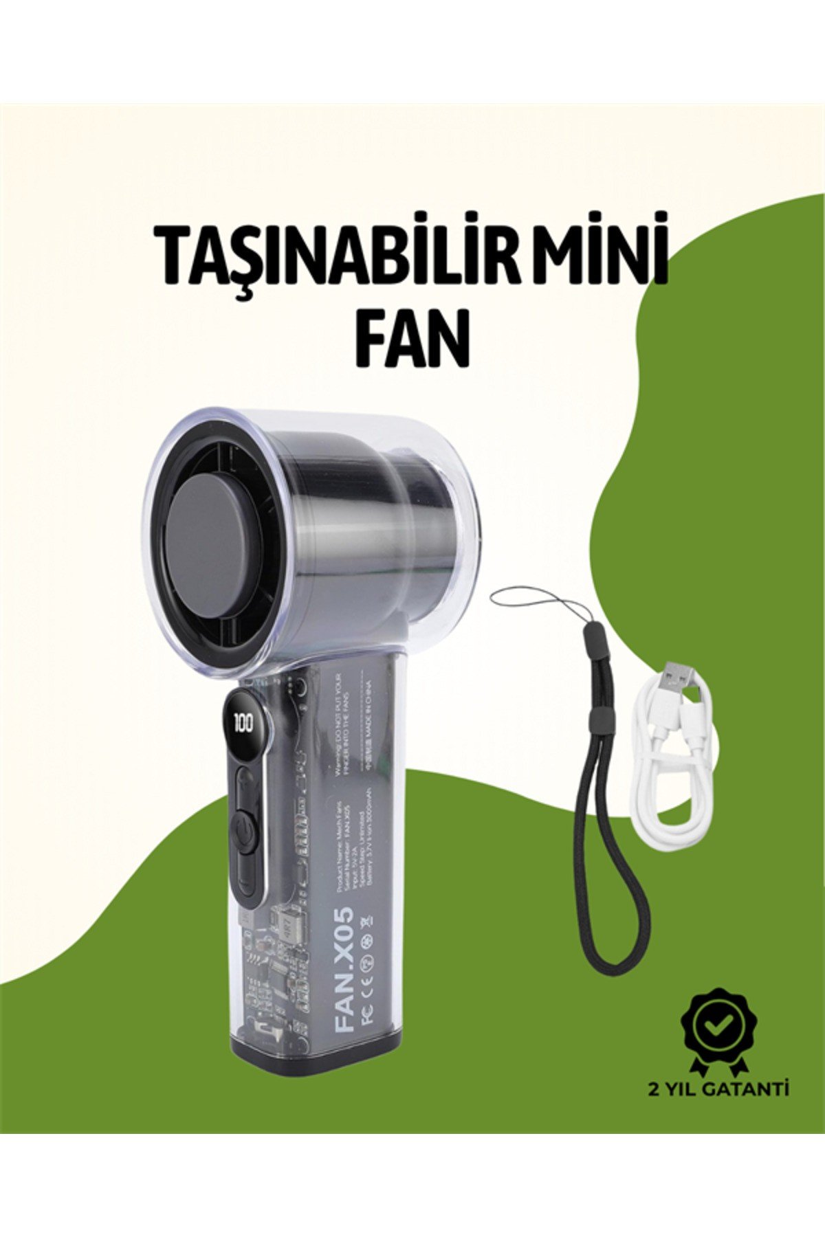 Sessiz Çalışan Taşınabilir Fan | Dijital Göstergeli | 100 Kademeli Hız Ayarı