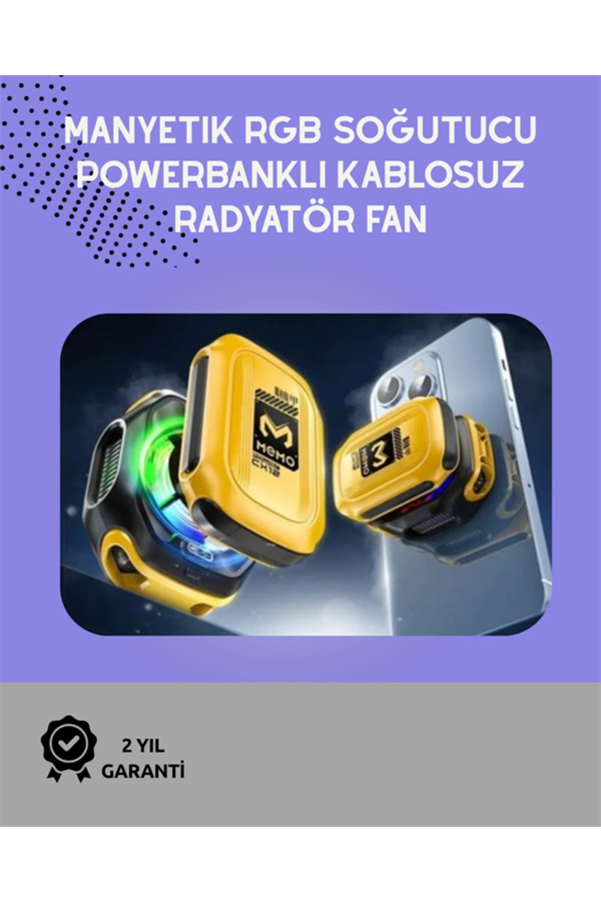 Sessiz Çalışan Yarı İletken Telefon Soğutucu | iOS ve Android Uyumlu | 10W Güç