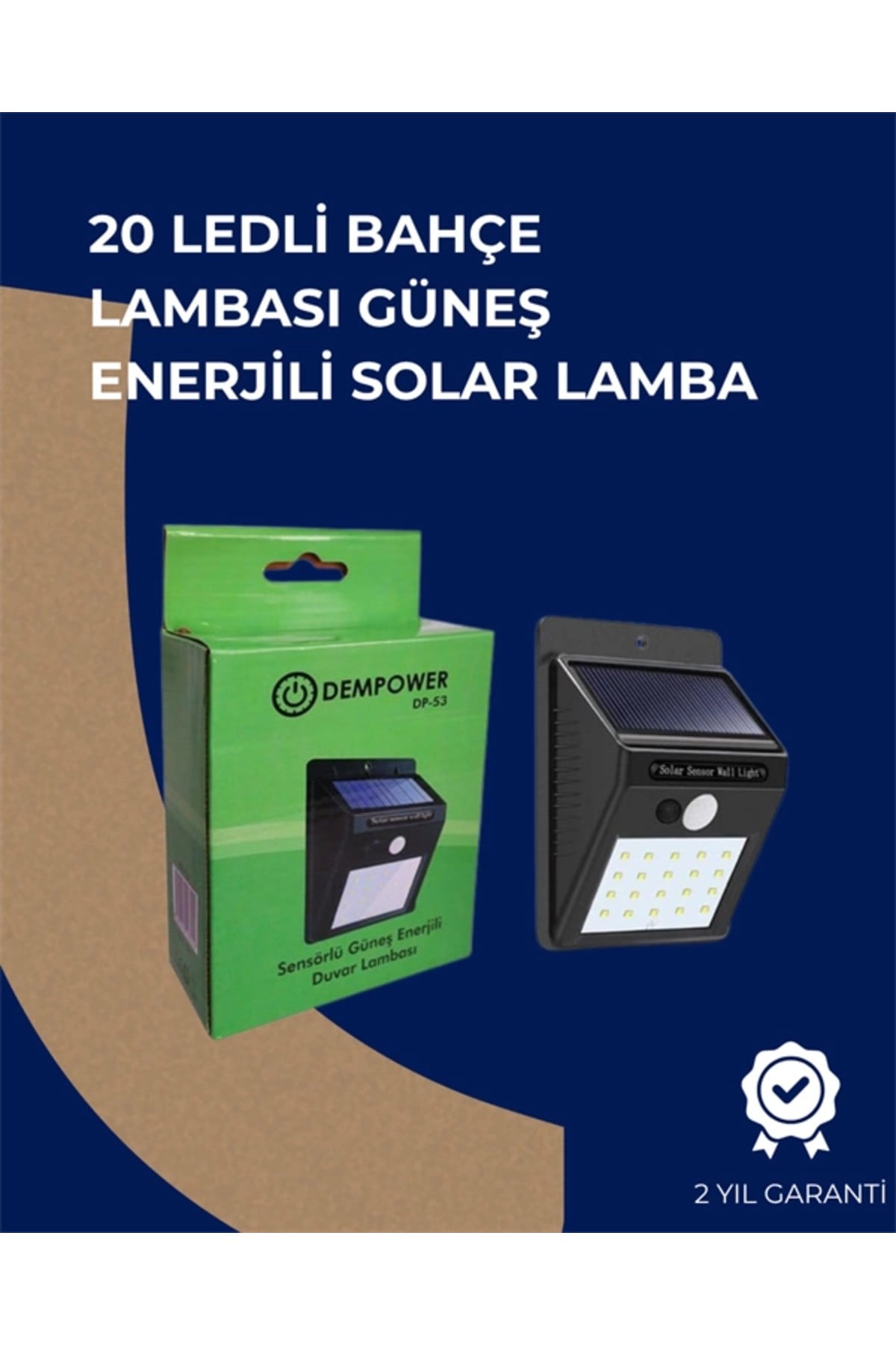 Solar Enerjili 20 Led Duvar Lambası | Hareket Sensörlü, Su Geçirmez, Kablo Gerektirmez