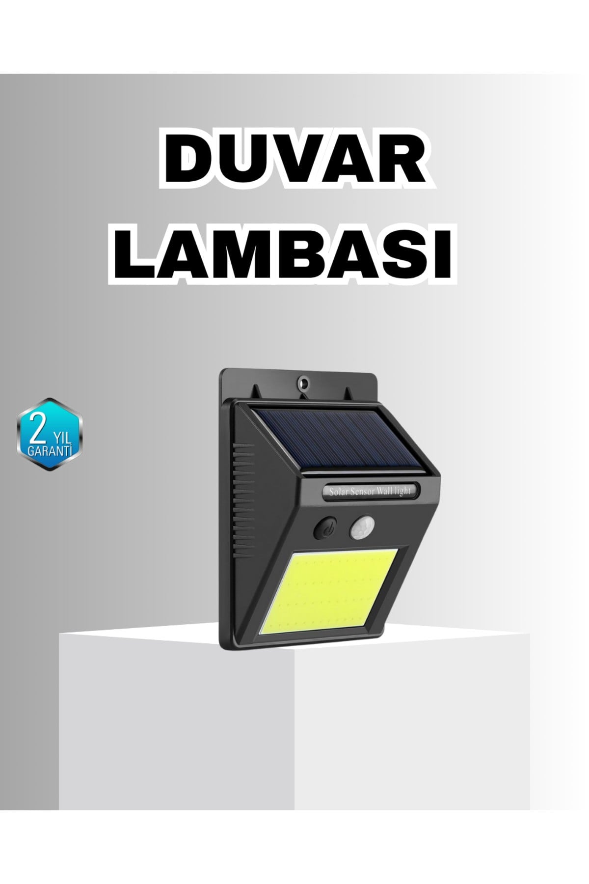 Solar Güçlü LED Dış Mekan Lambası – Güneş Enerjisiyle Şarj Olan Sensörlü Bahçe Işığ