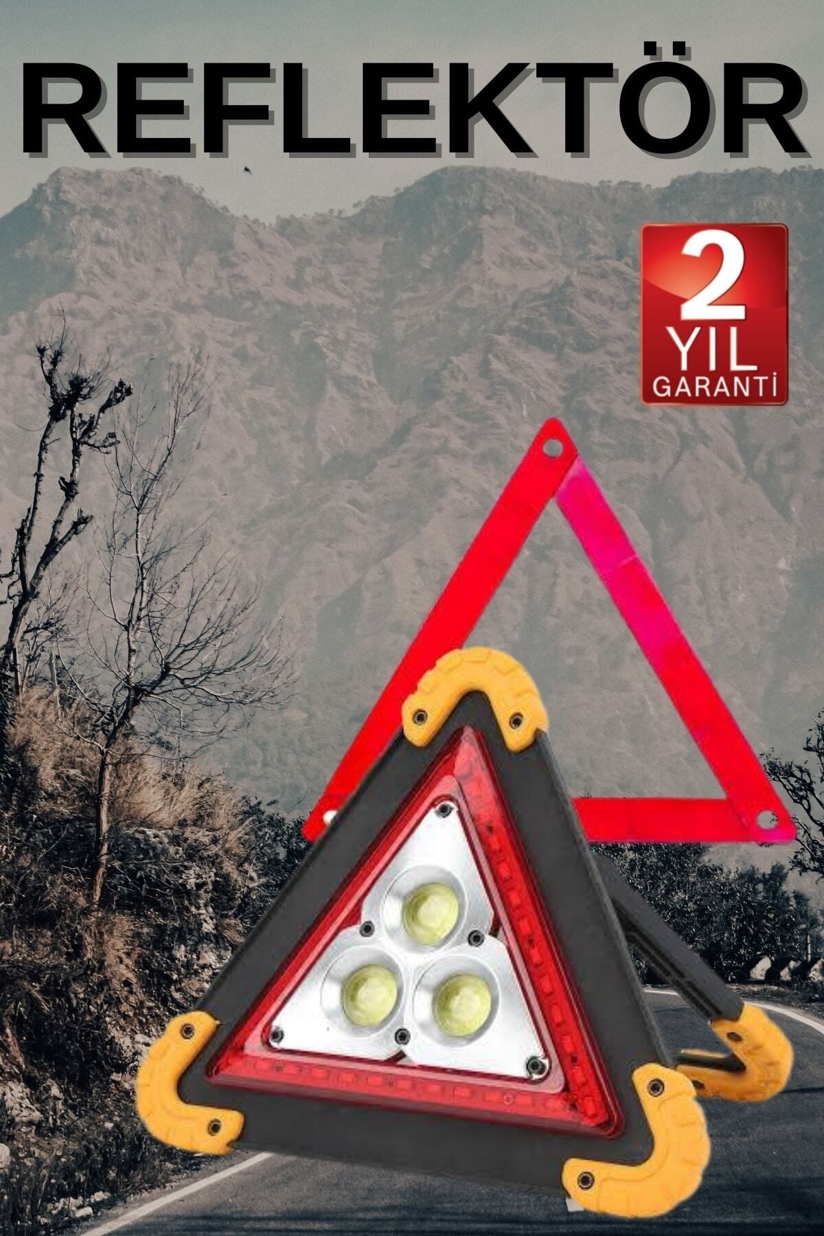 Solar Şarjlı Çok Fonksiyonlu Reflektör Işıklı Ikaz Lambası Acil Durum Reflektörü Acil Duru