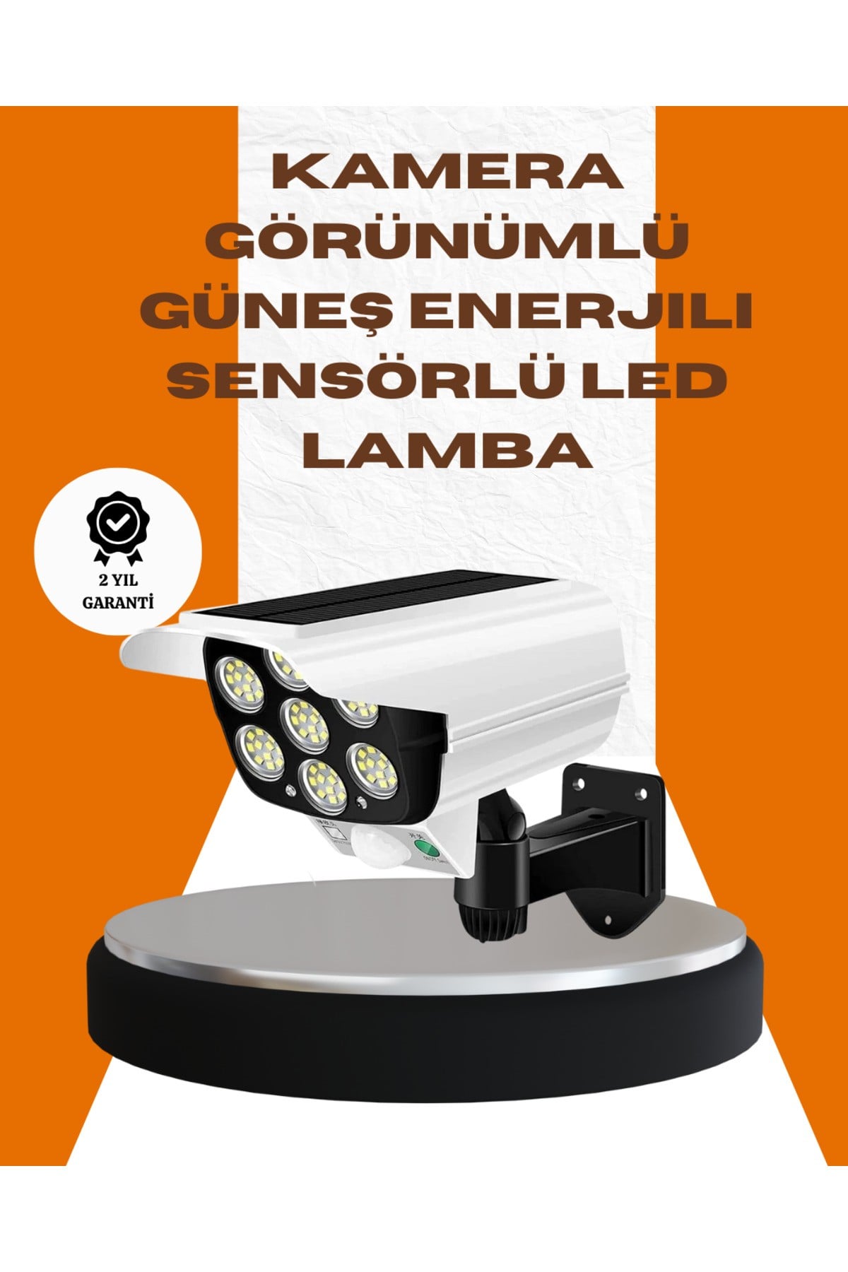 Solar Şarjlı Kamera Tasarımlı LED Duvar Lambası Hareket Sensörlü Dış Mekan Aydınlatma